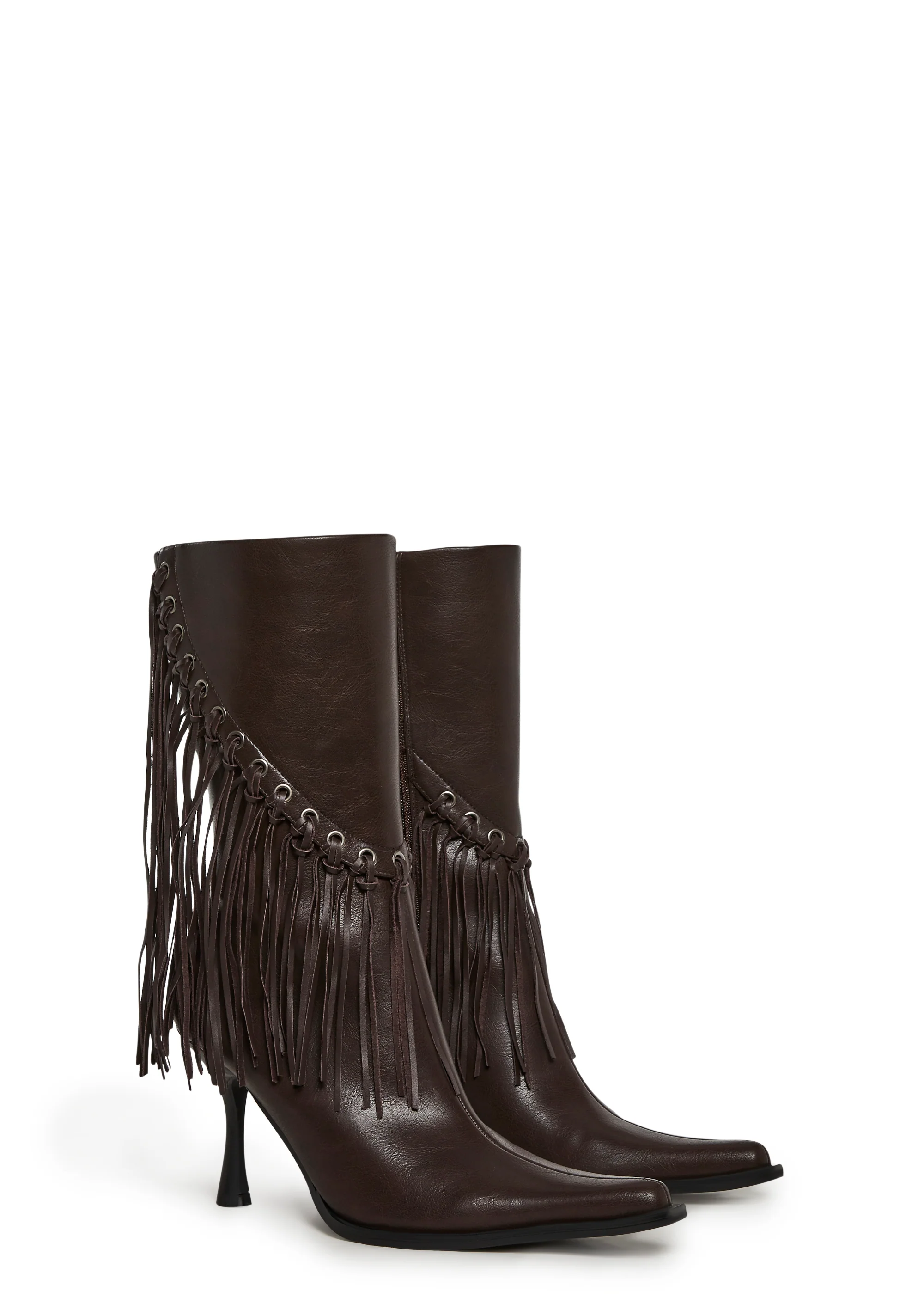 Gloss Grit Fringe Boots - Image 3