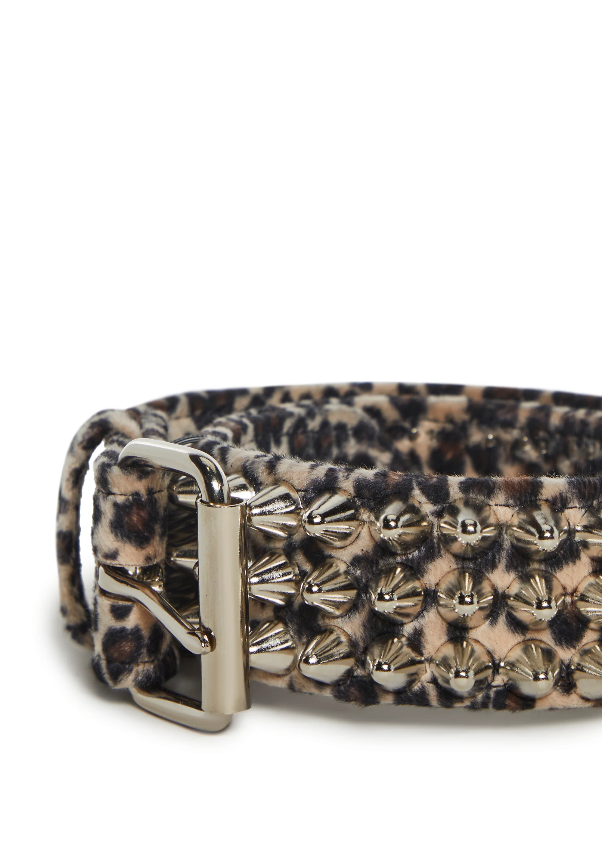 Large Conical Studded Waist Belt - Leopard - Image 4