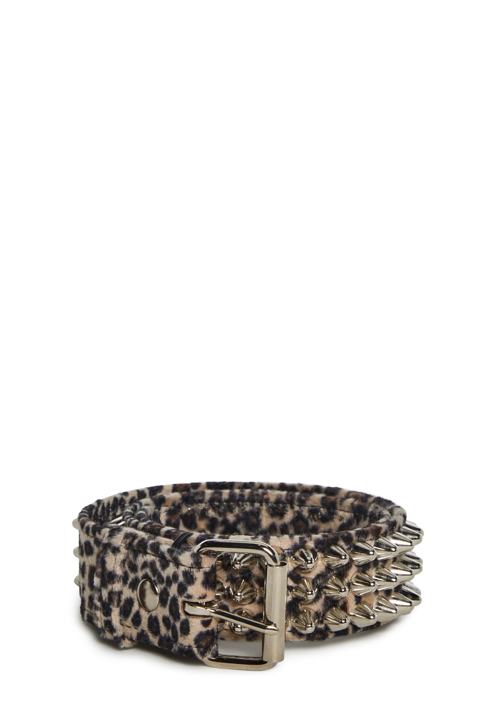 Large Conical Studded Waist Belt - Leopard - Image 5