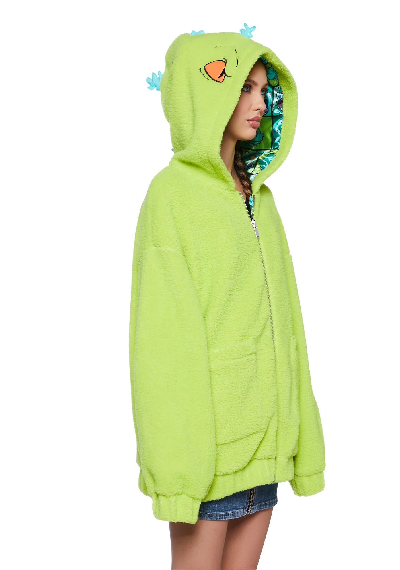 Larger Than Life Reptar Hooded Sherpa Jacket - Image 3