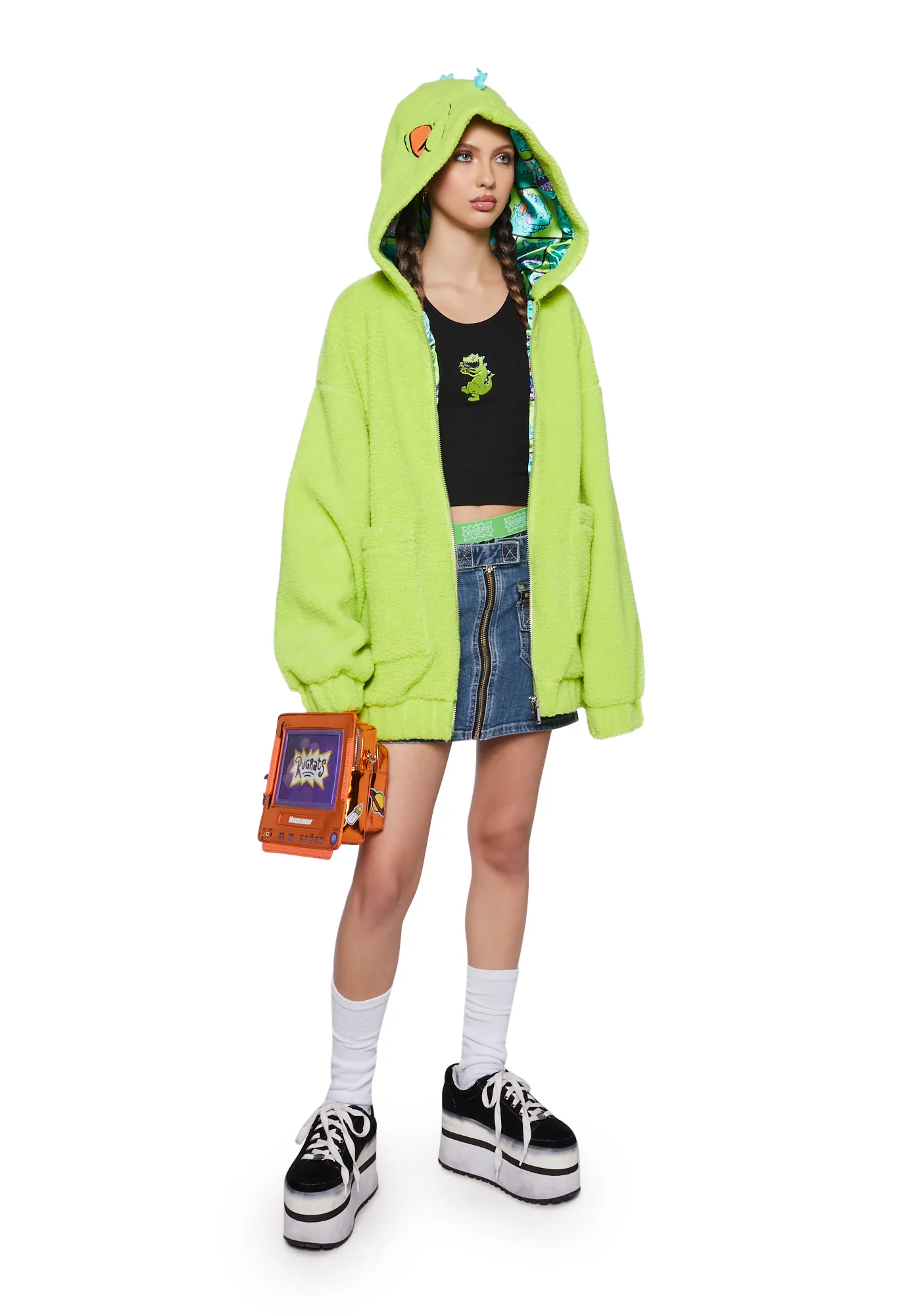 Larger Than Life Reptar Hooded Sherpa Jacket - Image 4
