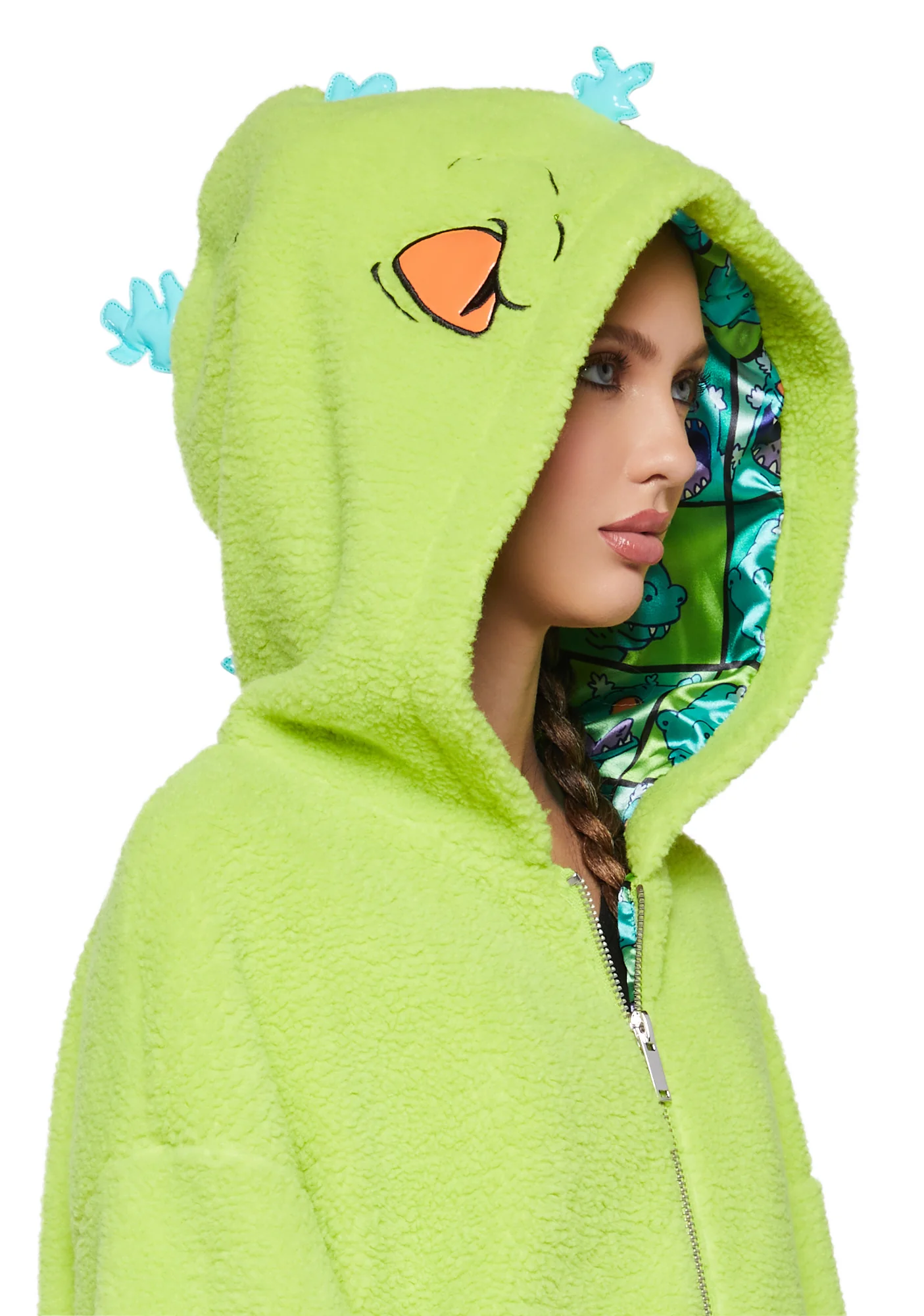 Larger Than Life Reptar Hooded Sherpa Jacket - Image 5