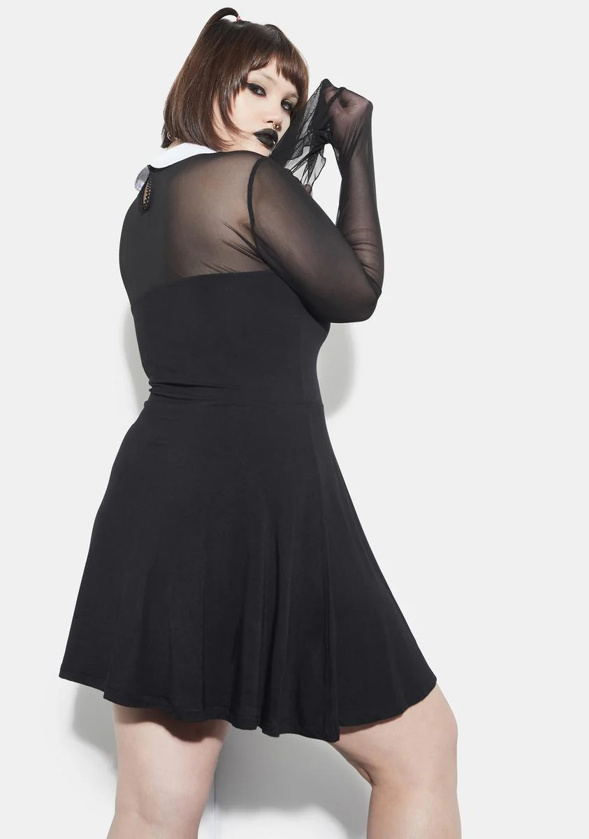 Last Touch Of Darkness Mesh Skater Dress - Image 4