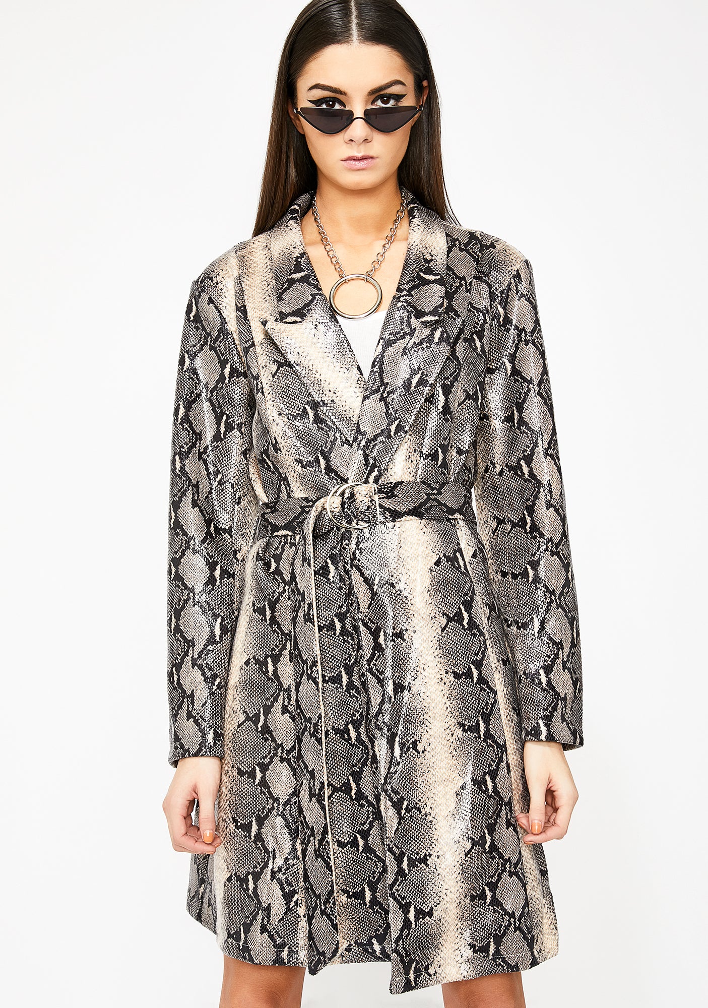 Latte Venomous Vixen Trench Coat - Image 3