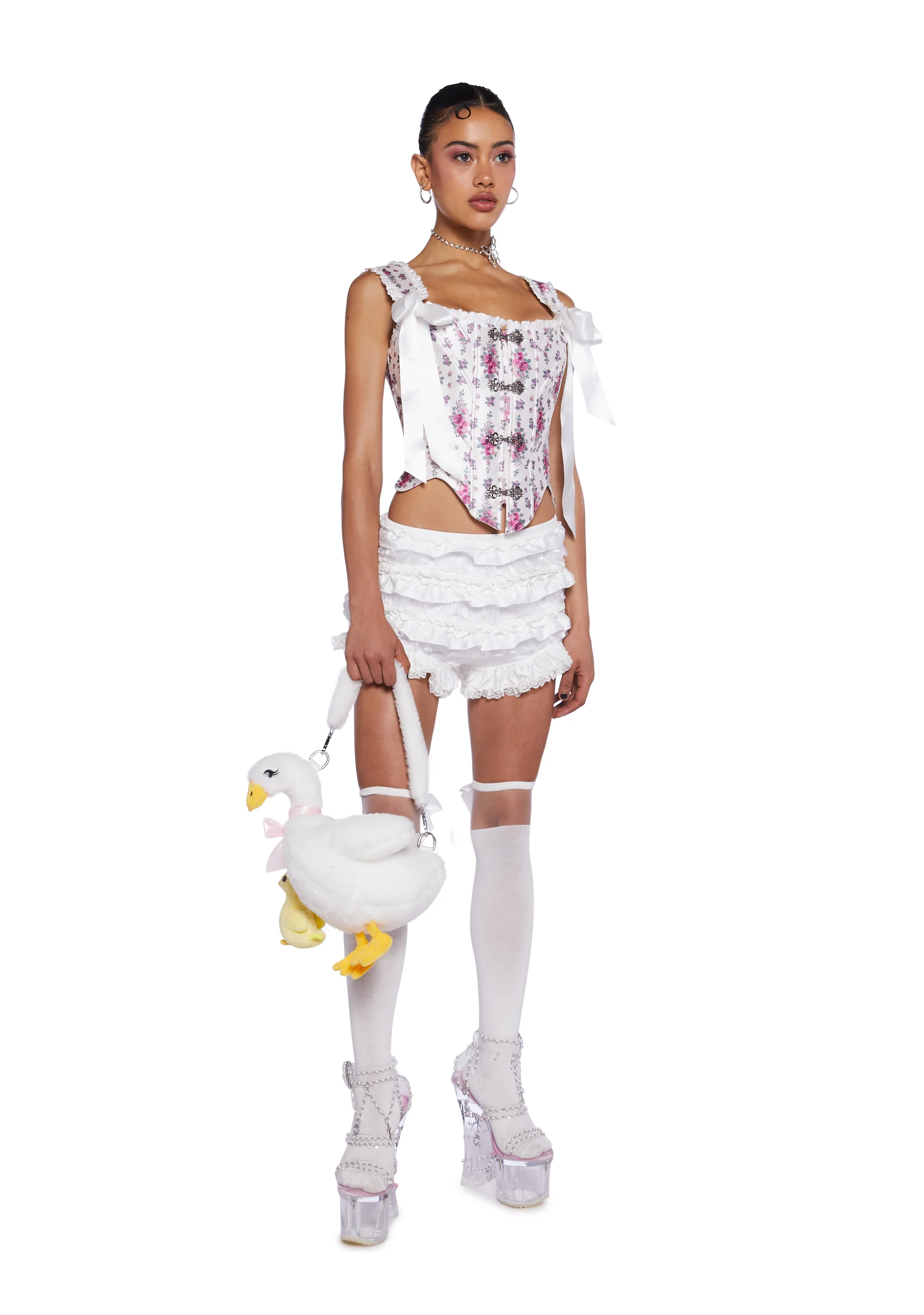 Lavish Duchess Corset Top - White - Image 2