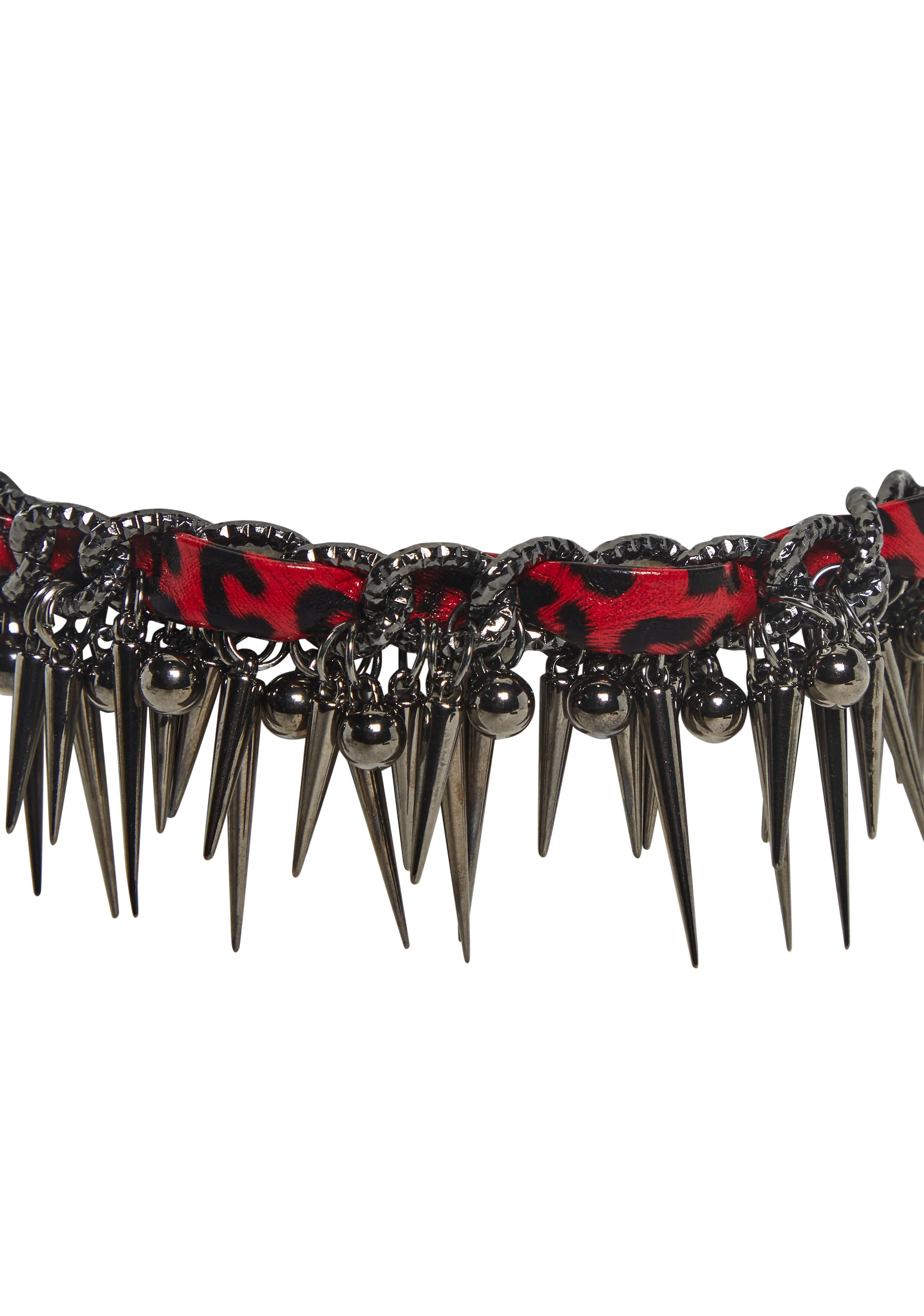 Leopard Choker With Spike Charms - Image 2