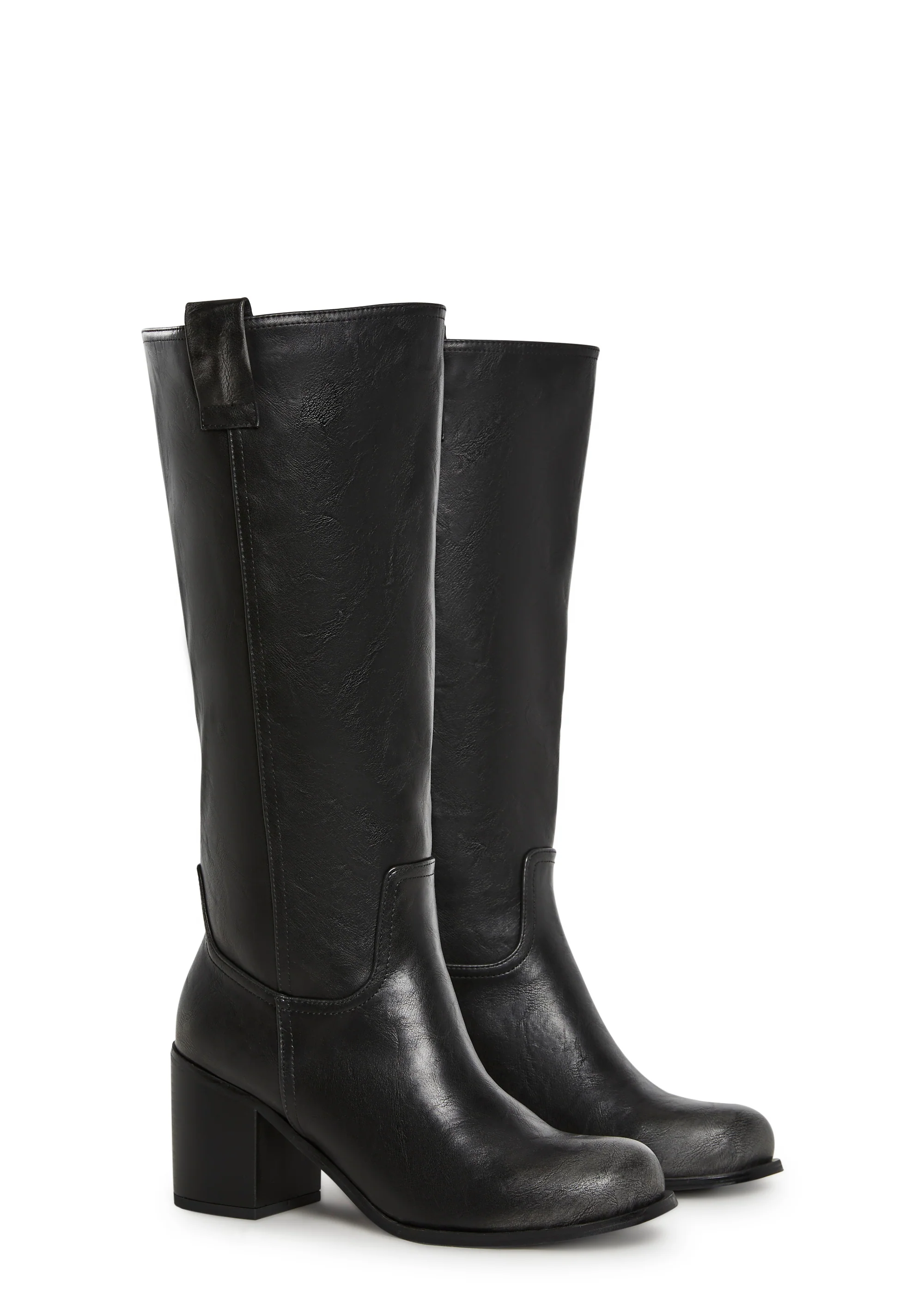 Luster Vegan Leather Boots - Black - Image 3