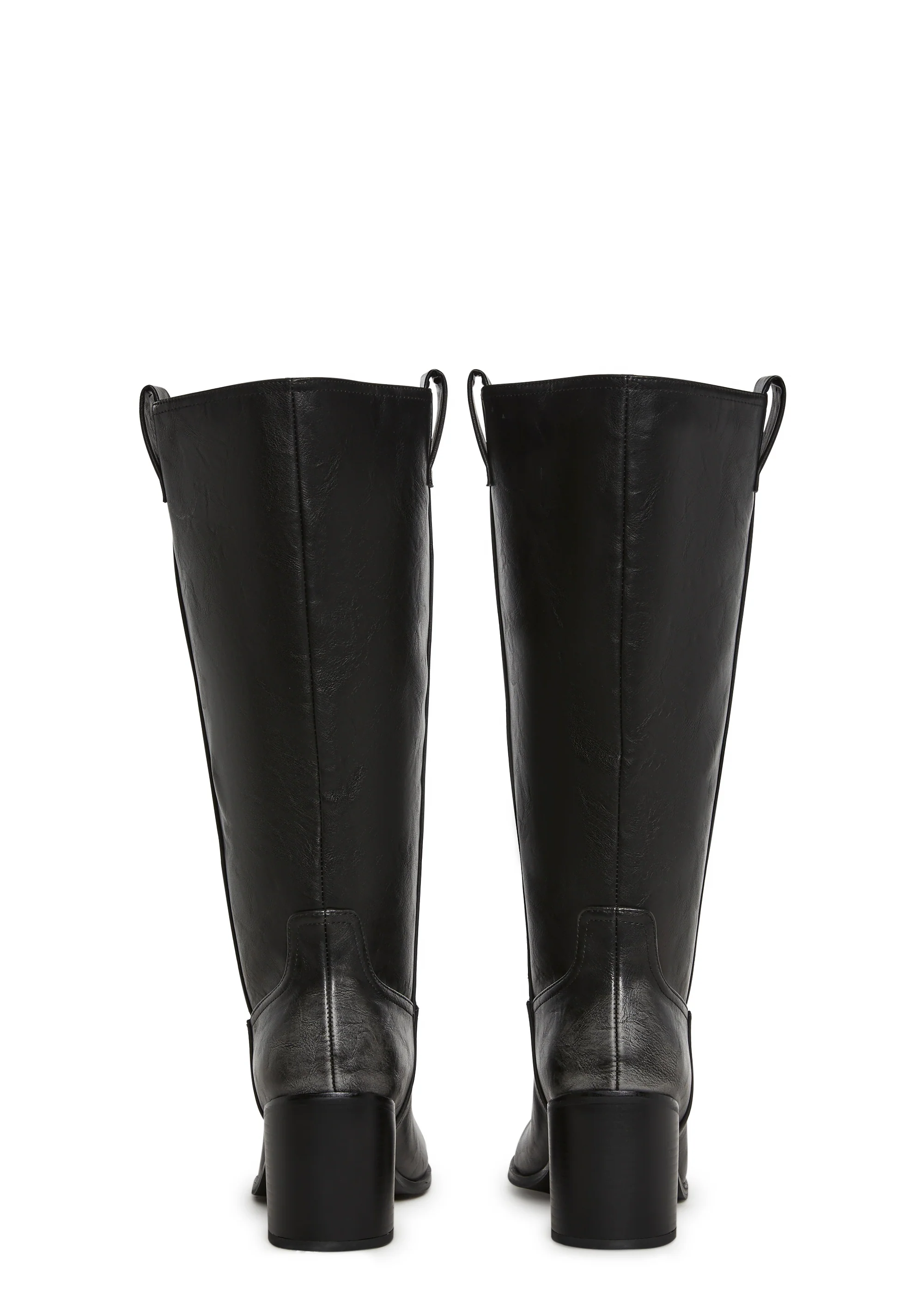 Luster Vegan Leather Boots - Black - Image 4