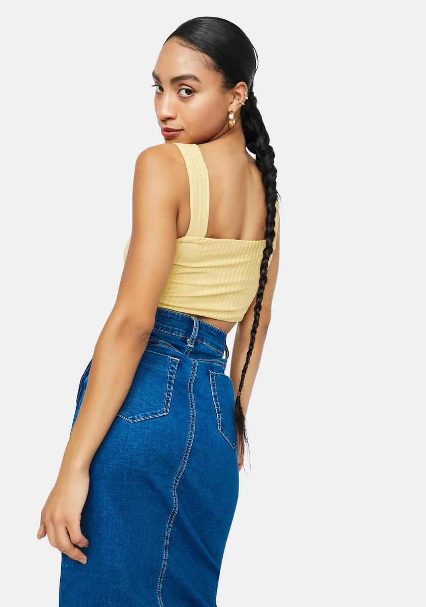 Lemon Left On Read Ribbed Bralette Top - Image 4
