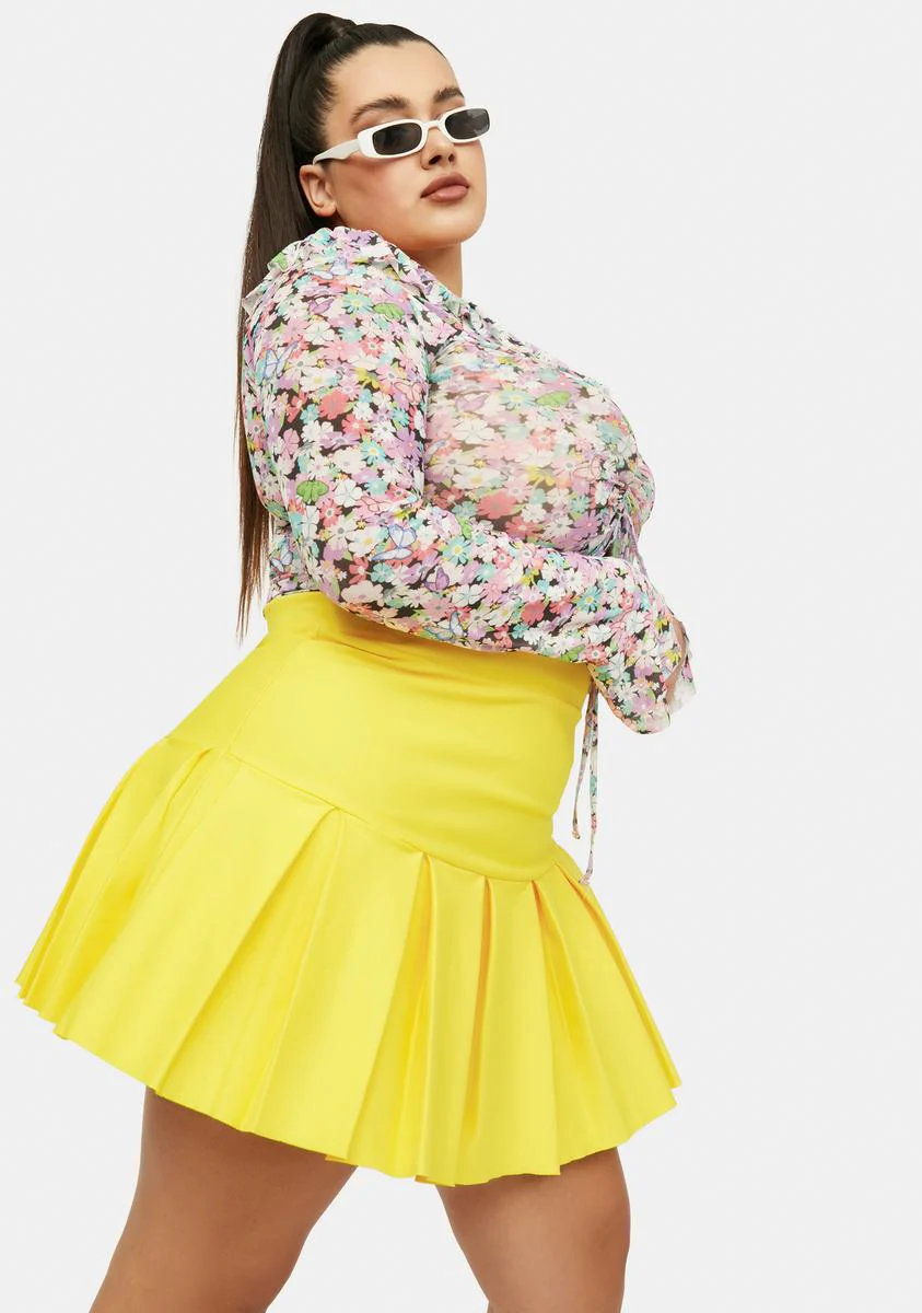 Lemon Legit Wicked Scholar Pleated Mini Skirt - Image 2