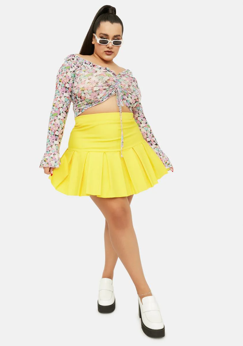 Lemon Legit Wicked Scholar Pleated Mini Skirt - Image 3