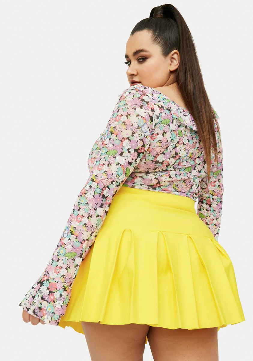 Lemon Legit Wicked Scholar Pleated Mini Skirt - Image 4
