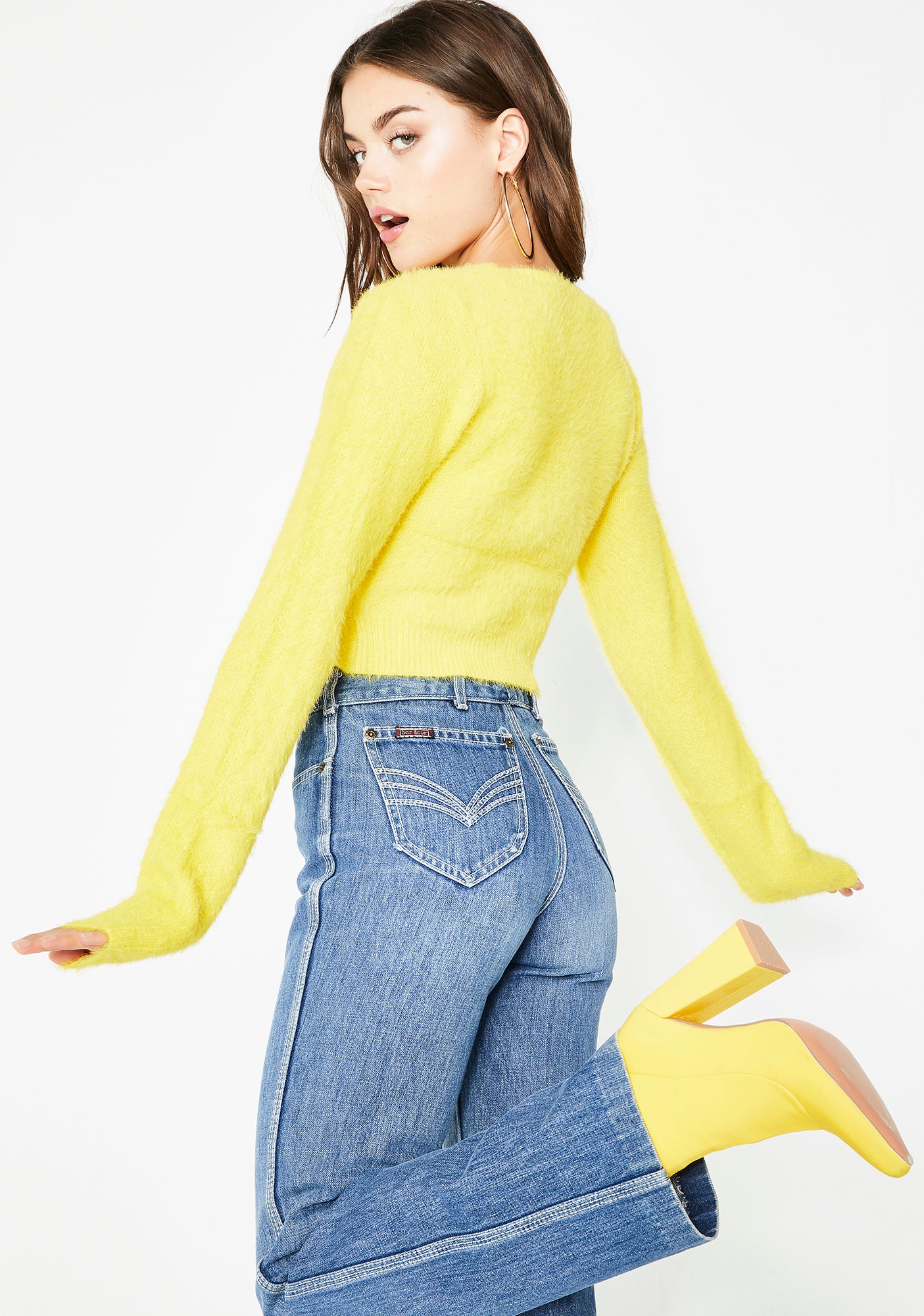 Lemon Pay Attention Fuzzy Sweater - Image 4