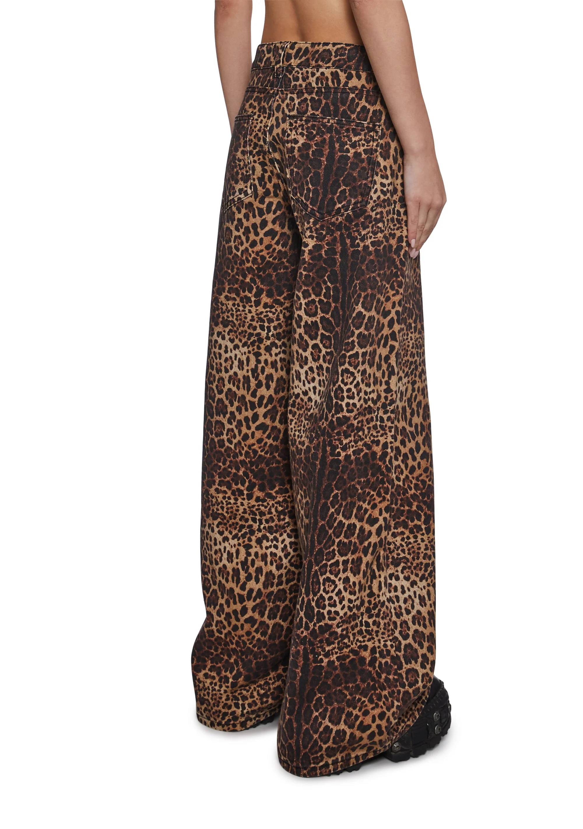 Sinful Attitude Wide Leg Jeans - Leopard - Image 4