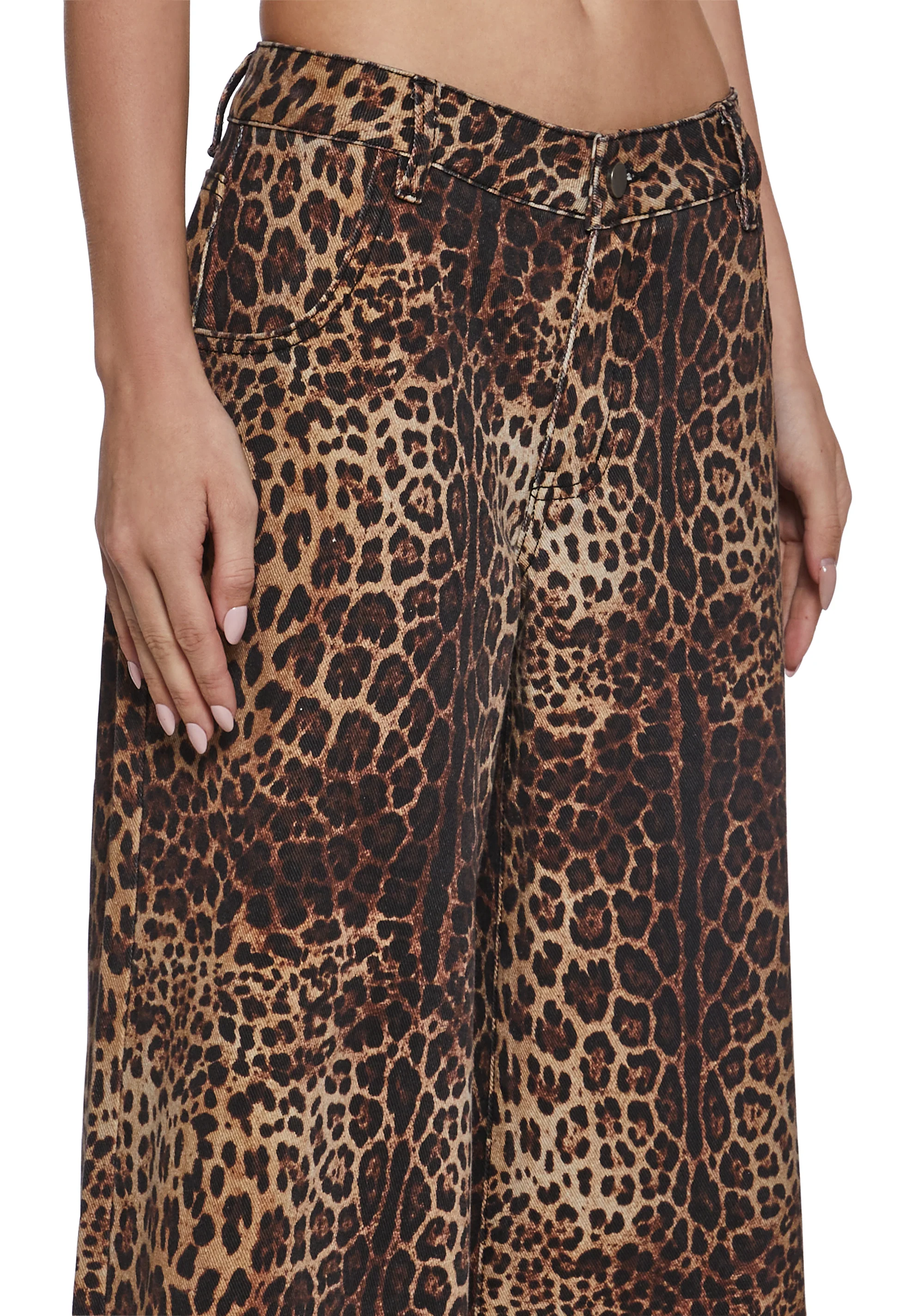 Sinful Attitude Wide Leg Jeans - Leopard - Image 5