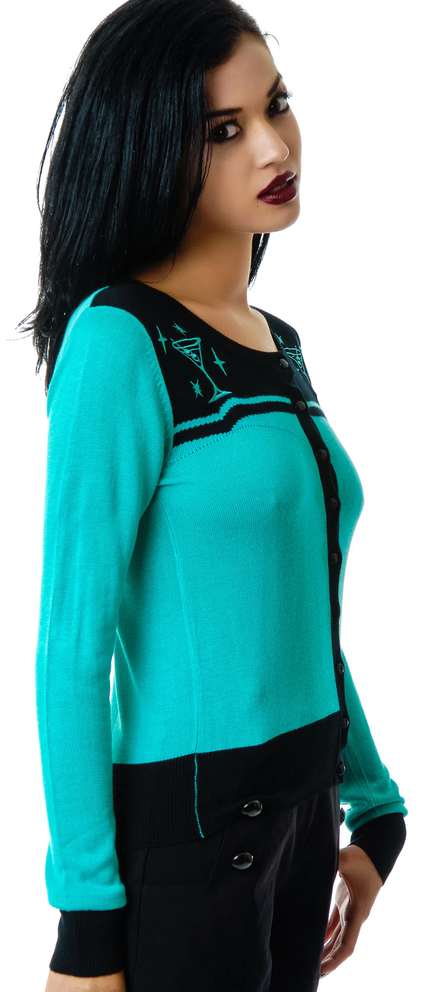 Let's Have A Dirty Martini Embroidered Cardigan - Image 2
