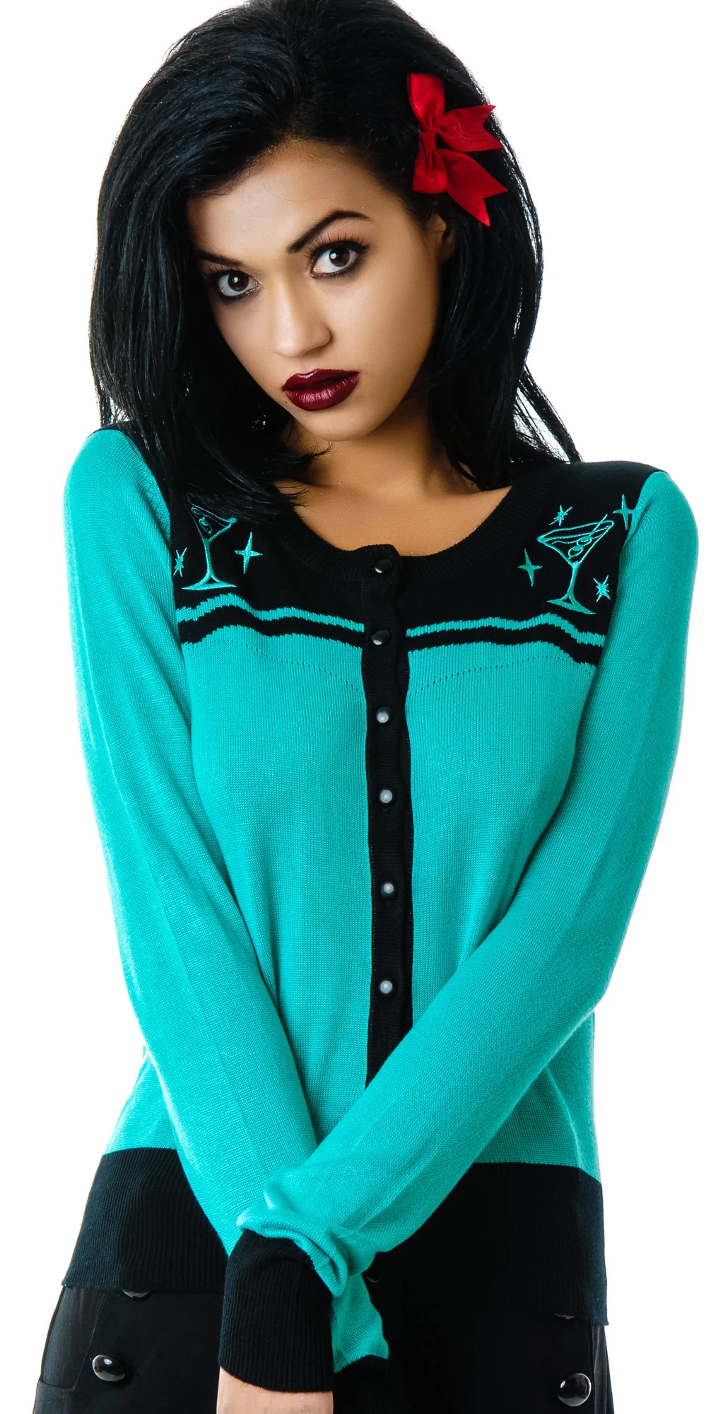Let's Have A Dirty Martini Embroidered Cardigan - Image 3