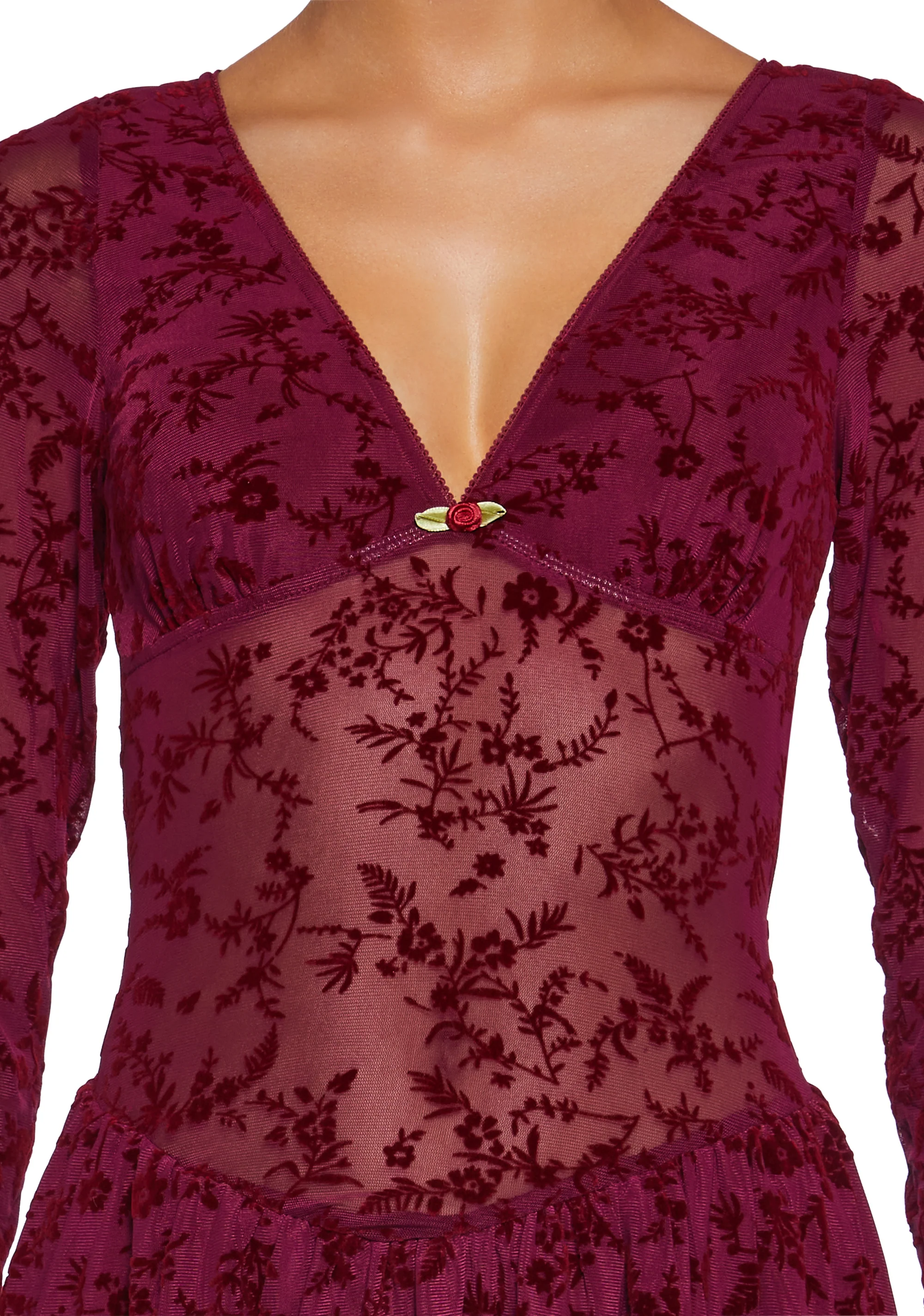 Letters Never Sent Mini Dress - Dark Red - Image 5