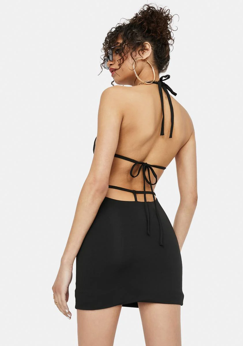 Leveled Up Slinky Halter Mini Dress - Image 4