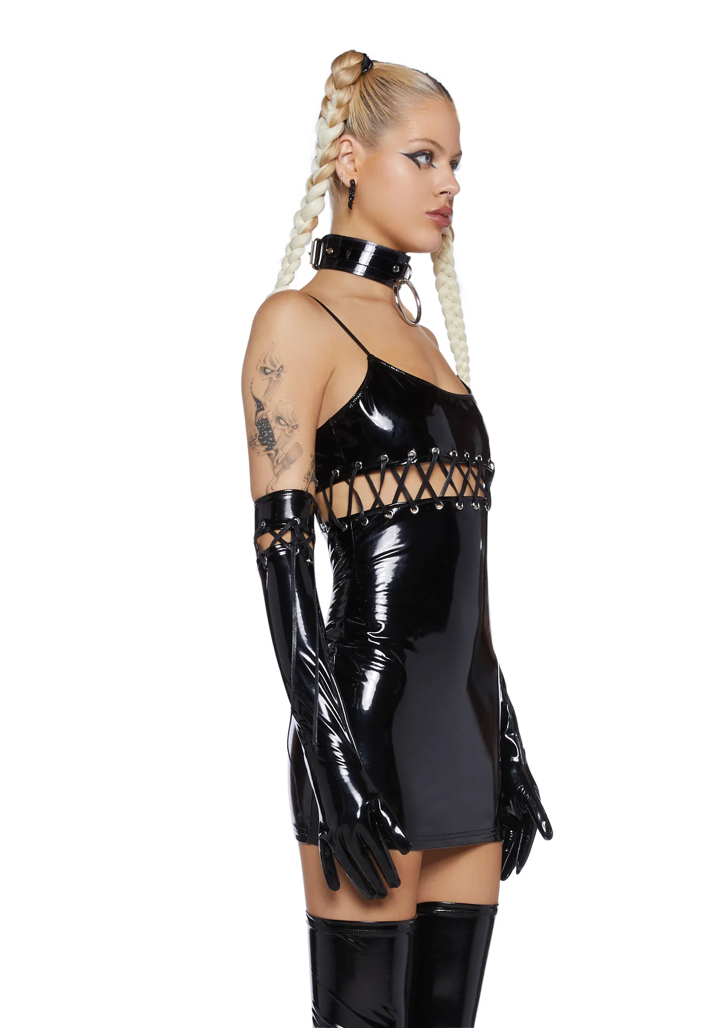 Libido Reboot Bodycon Dress And Glove Set- Black - Image 3
