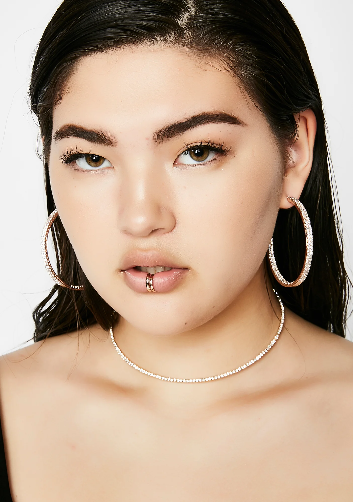Light Flash Rhinestone Hoops - Image 5
