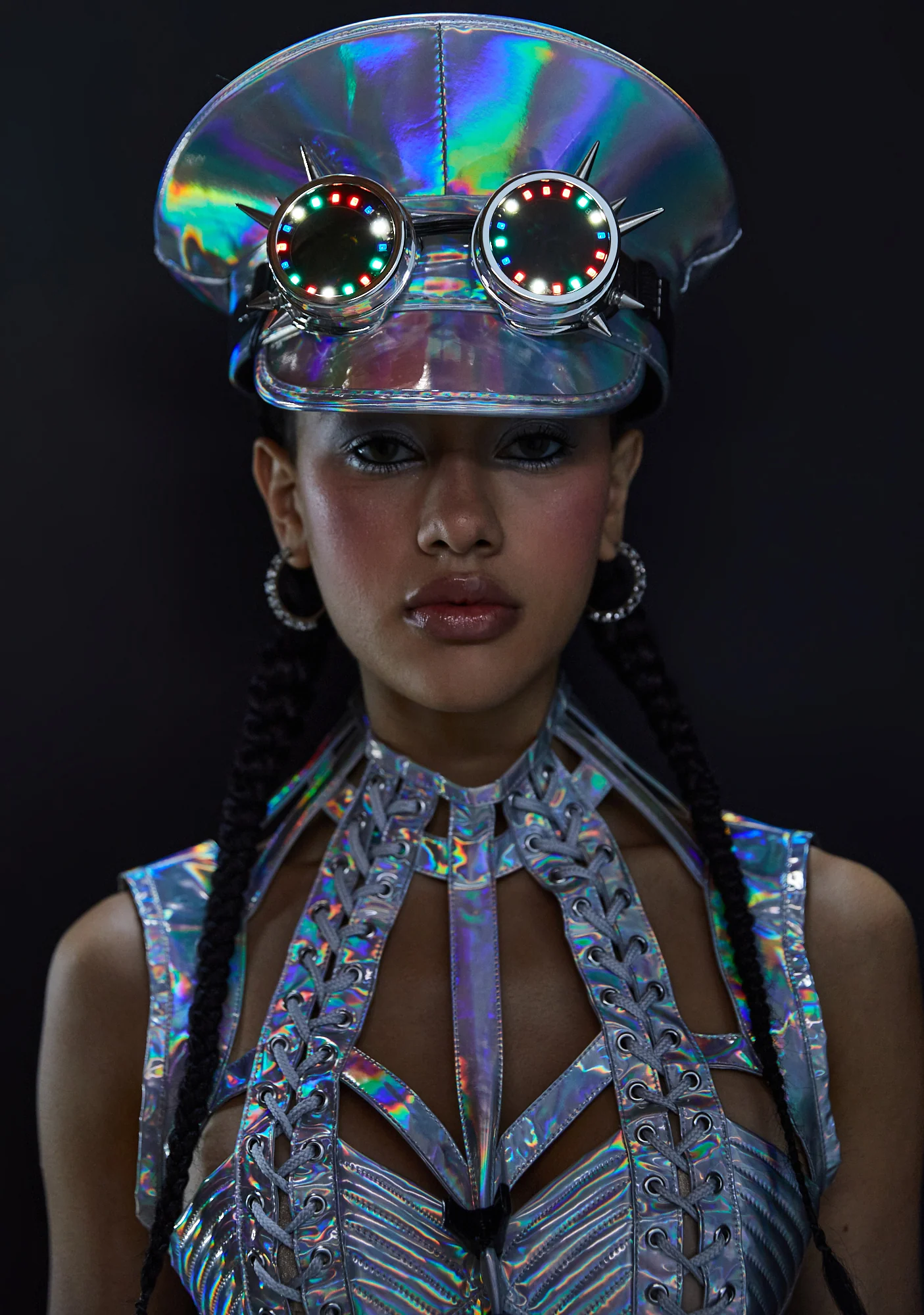 Infinite Illusion Light Up Goggle Hat - Holographic - Image 2