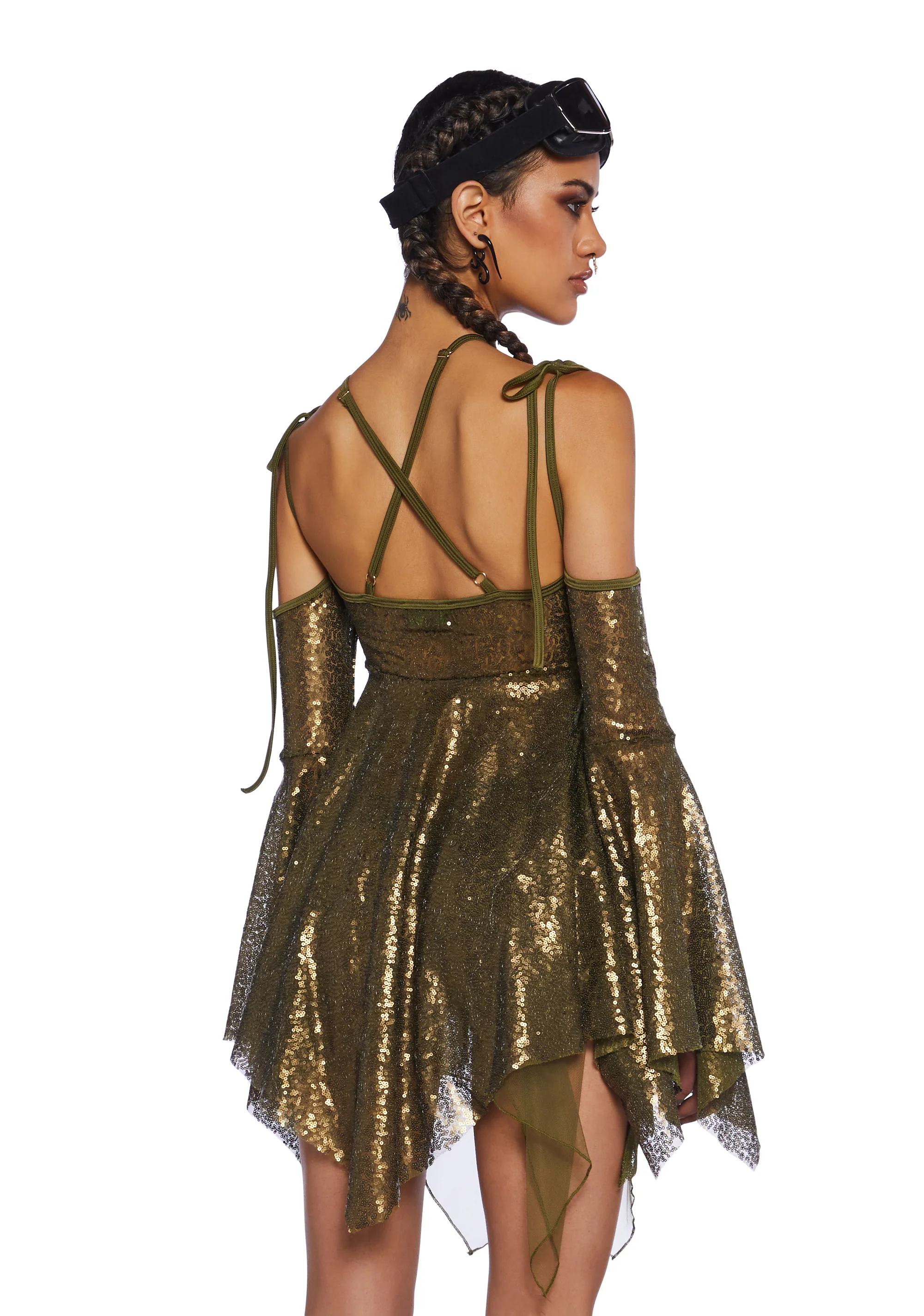 Lightning In A Bottle Mini Dress - Gold - Image 2
