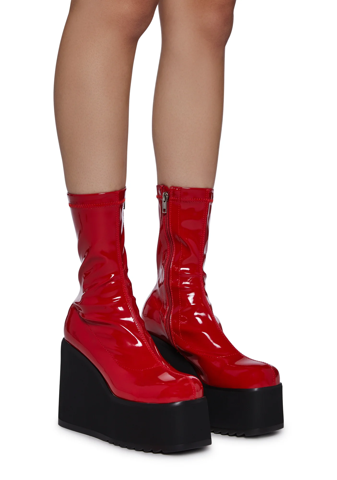 Lights Out Platform Boots - Red - Image 3