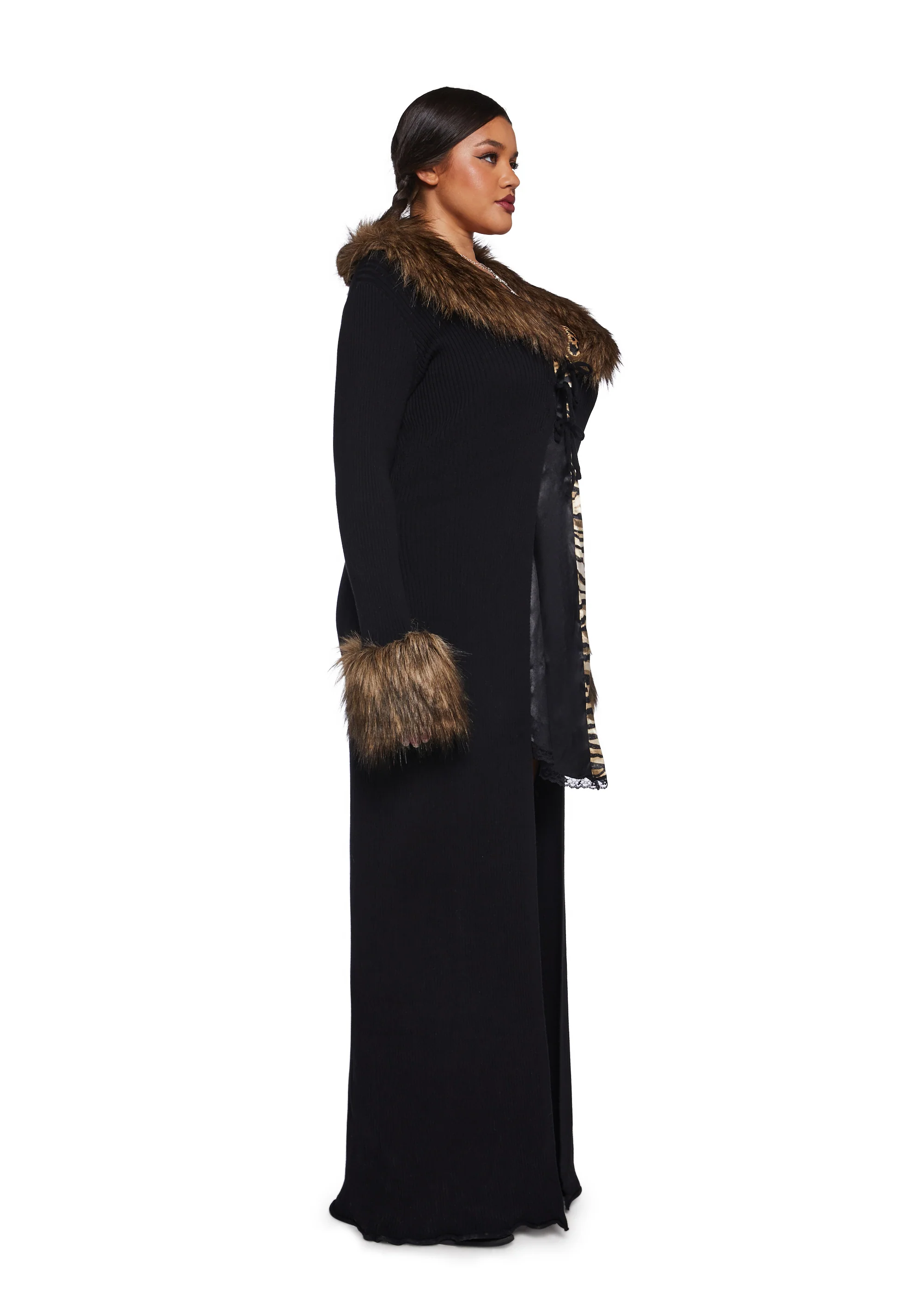 Like A Boss Faux Fur Duster - Image 8