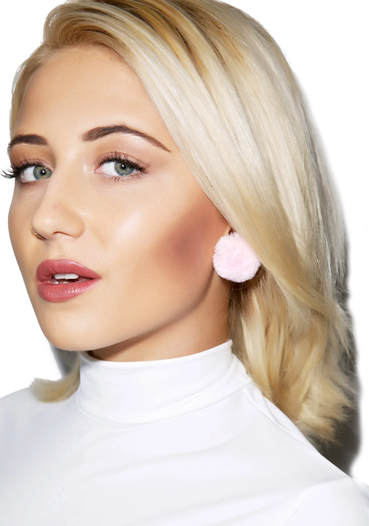 Like Whatever Pom Earrings - Light Pink - Image 8