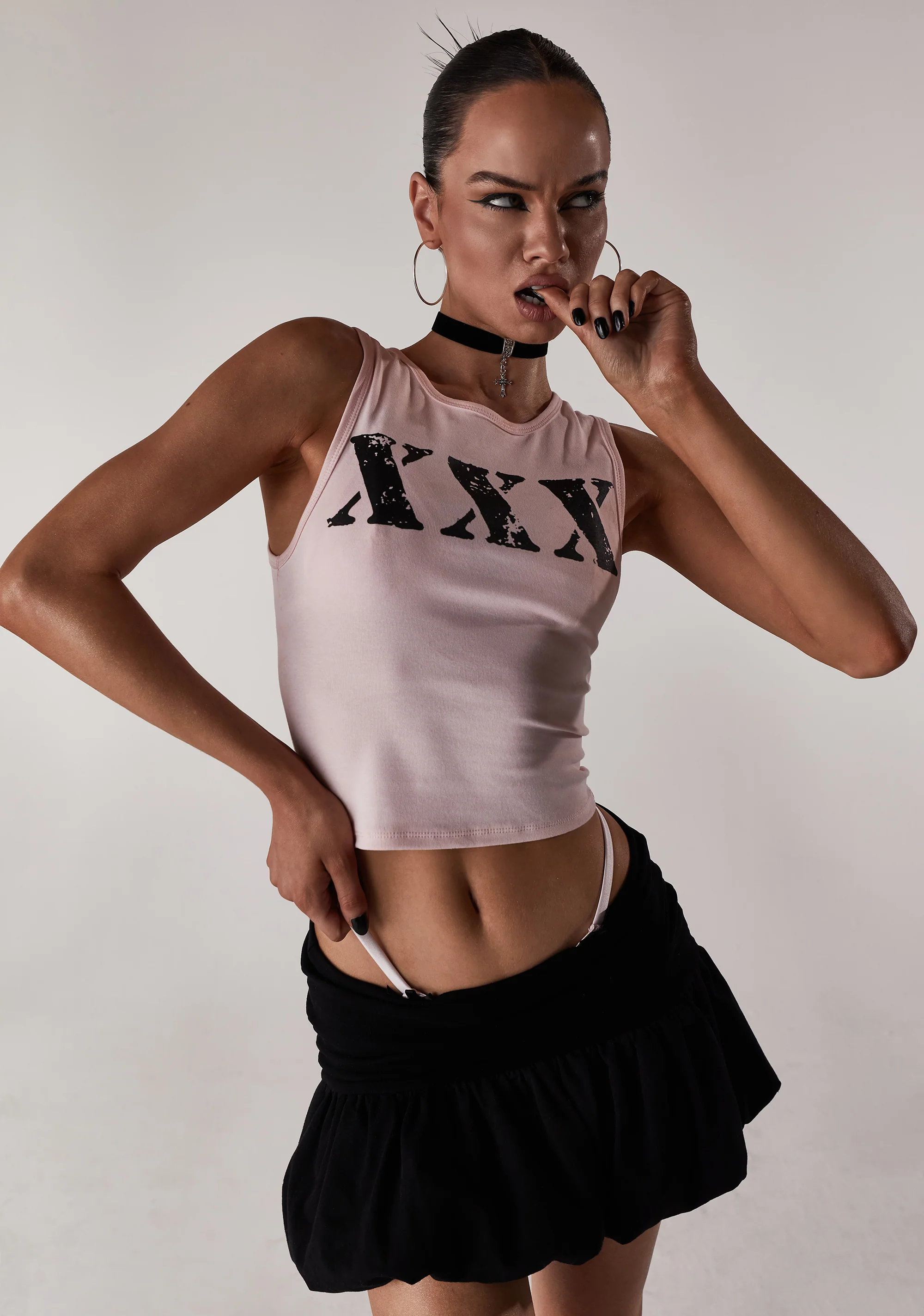 Lila Mini Bubble Skirt - Black - Image 6