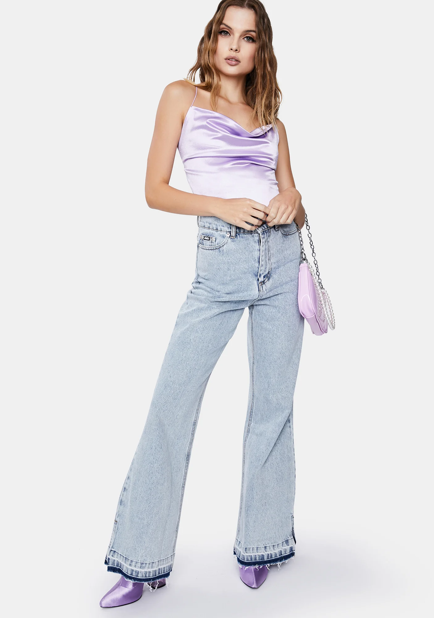 Lilac To The Top Satin Tank Top - Image 3