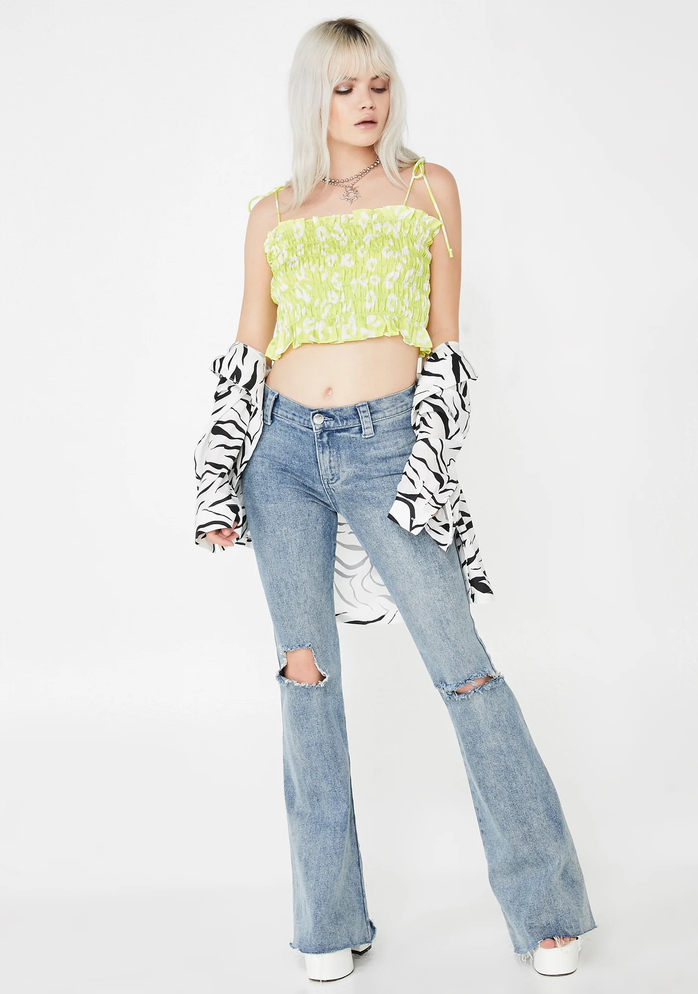 Lime Call Me Catty Crop Top - Image 3