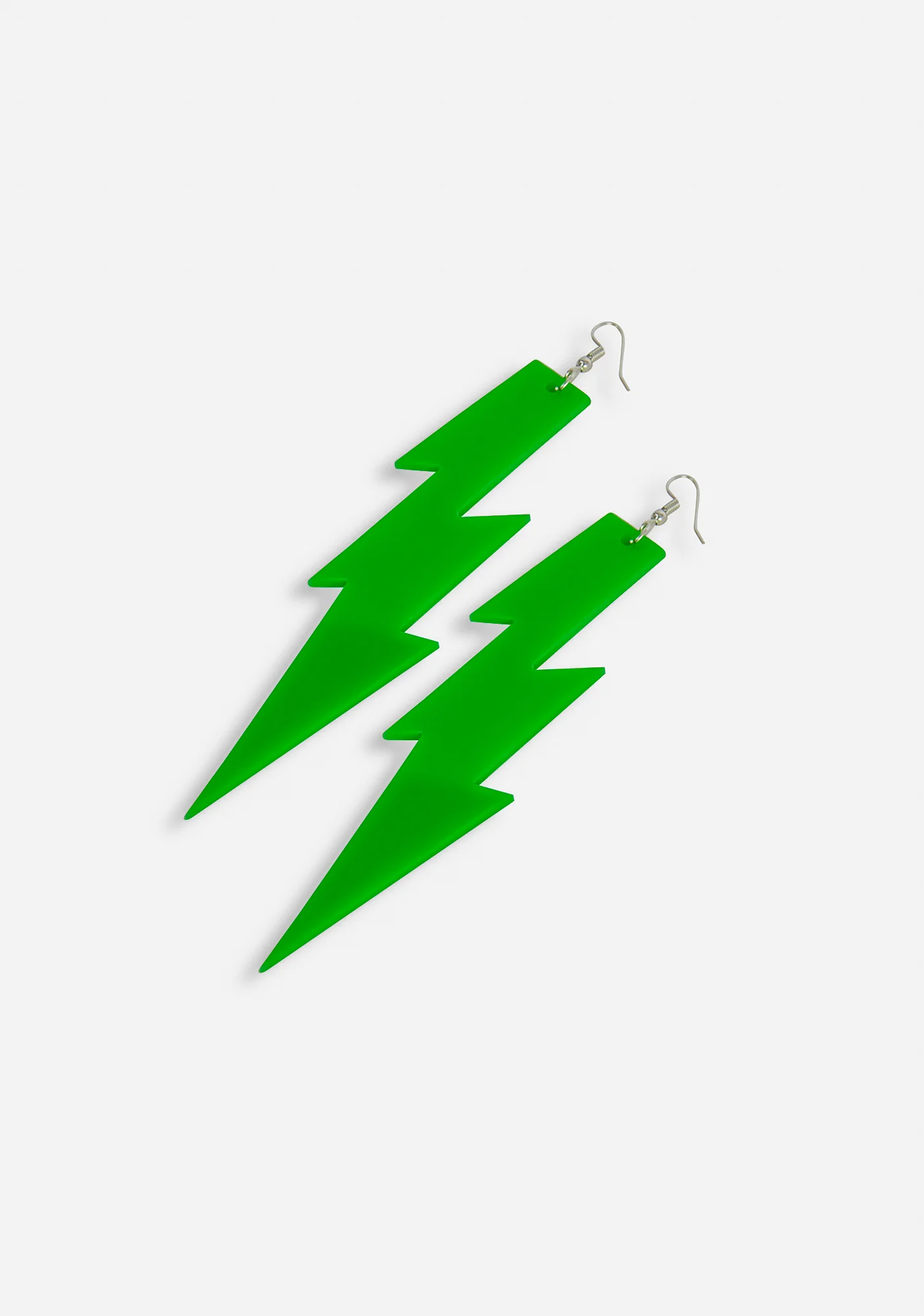 Lime Feel The Electricity Lightning Bolt Earrings - Image 3