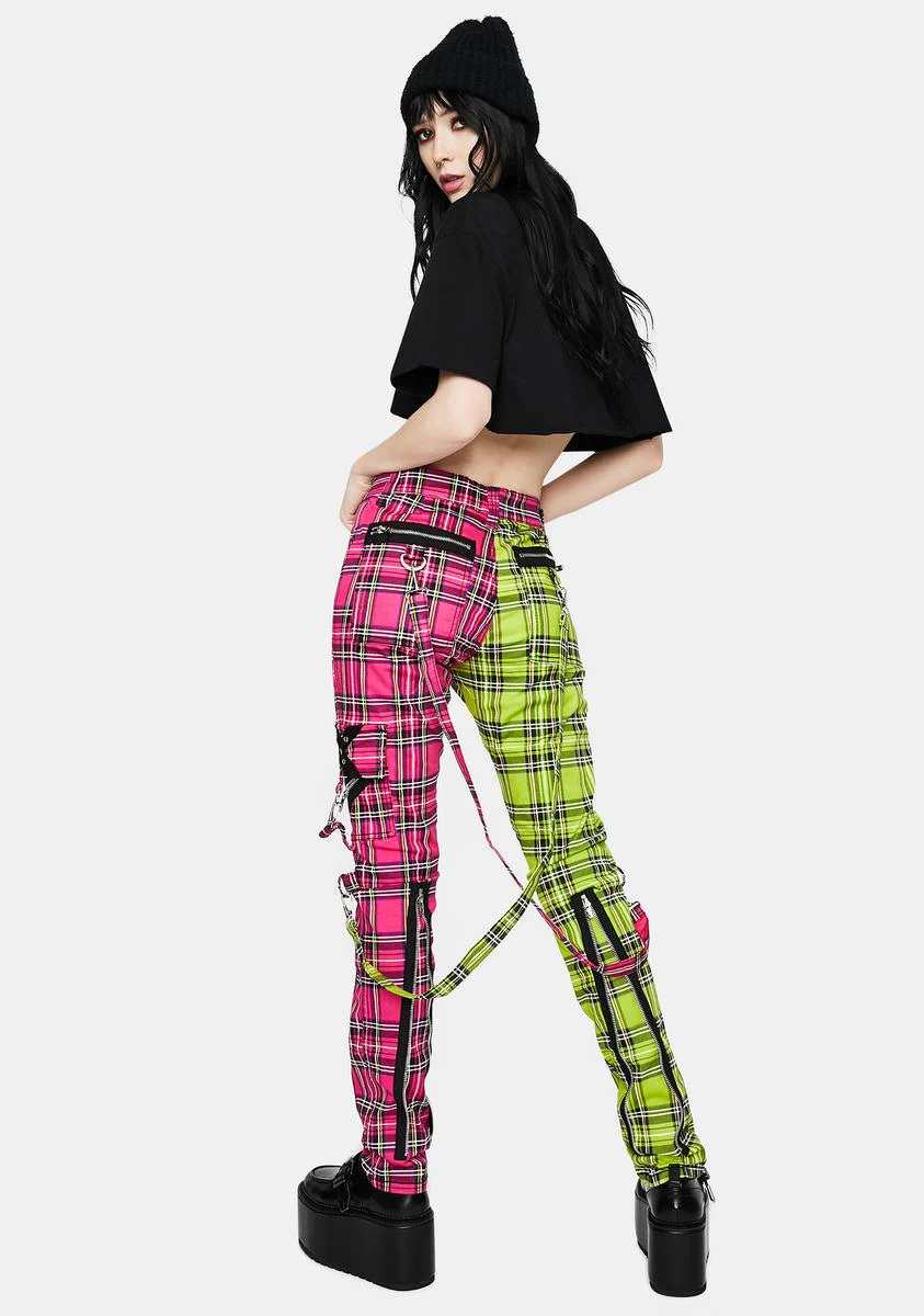 Lime Pink Madness Plaid Pants - Image 4
