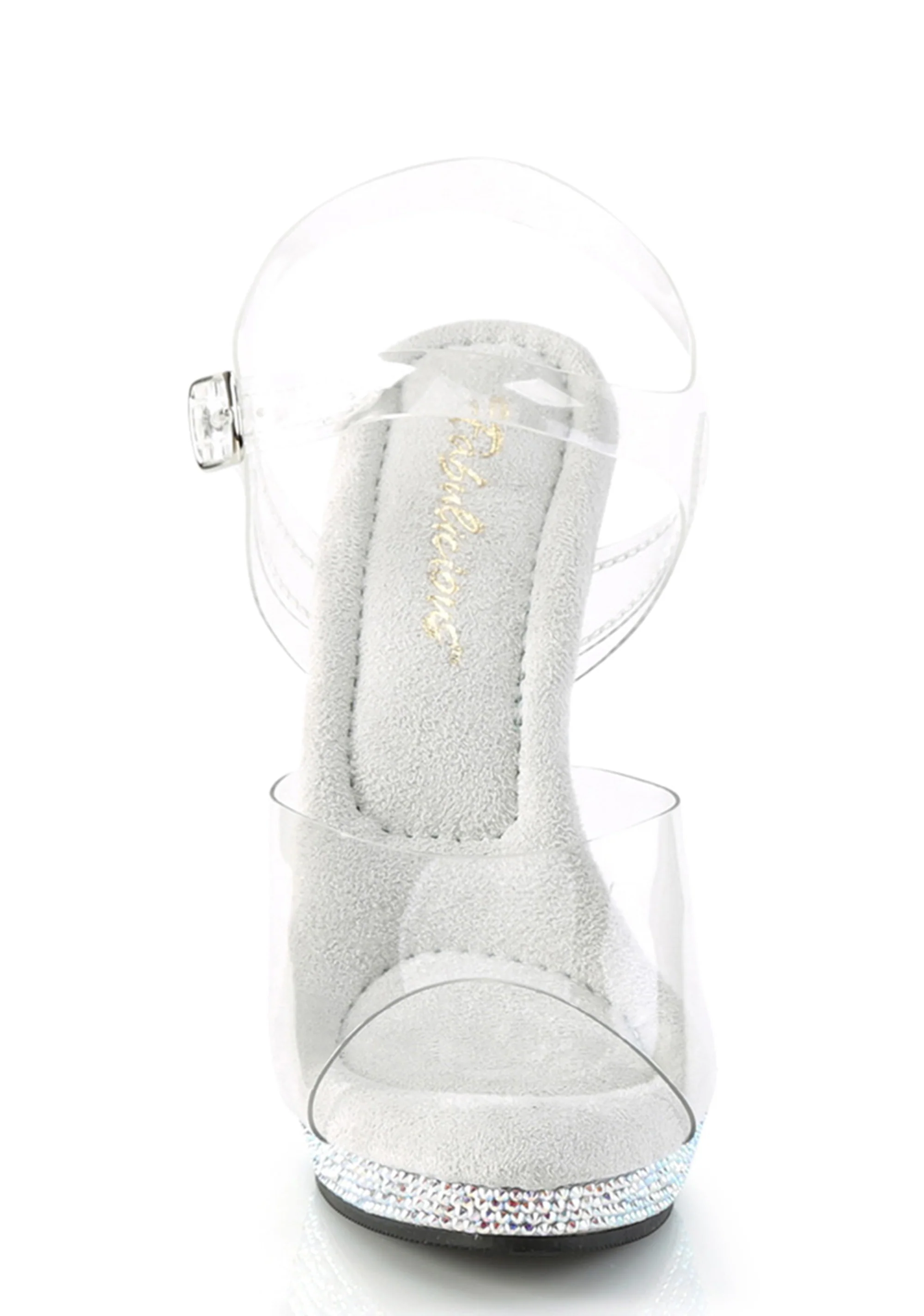 Lip-108 Platform Ankle Strap Rhinestones Sandals-Silver - Image 3