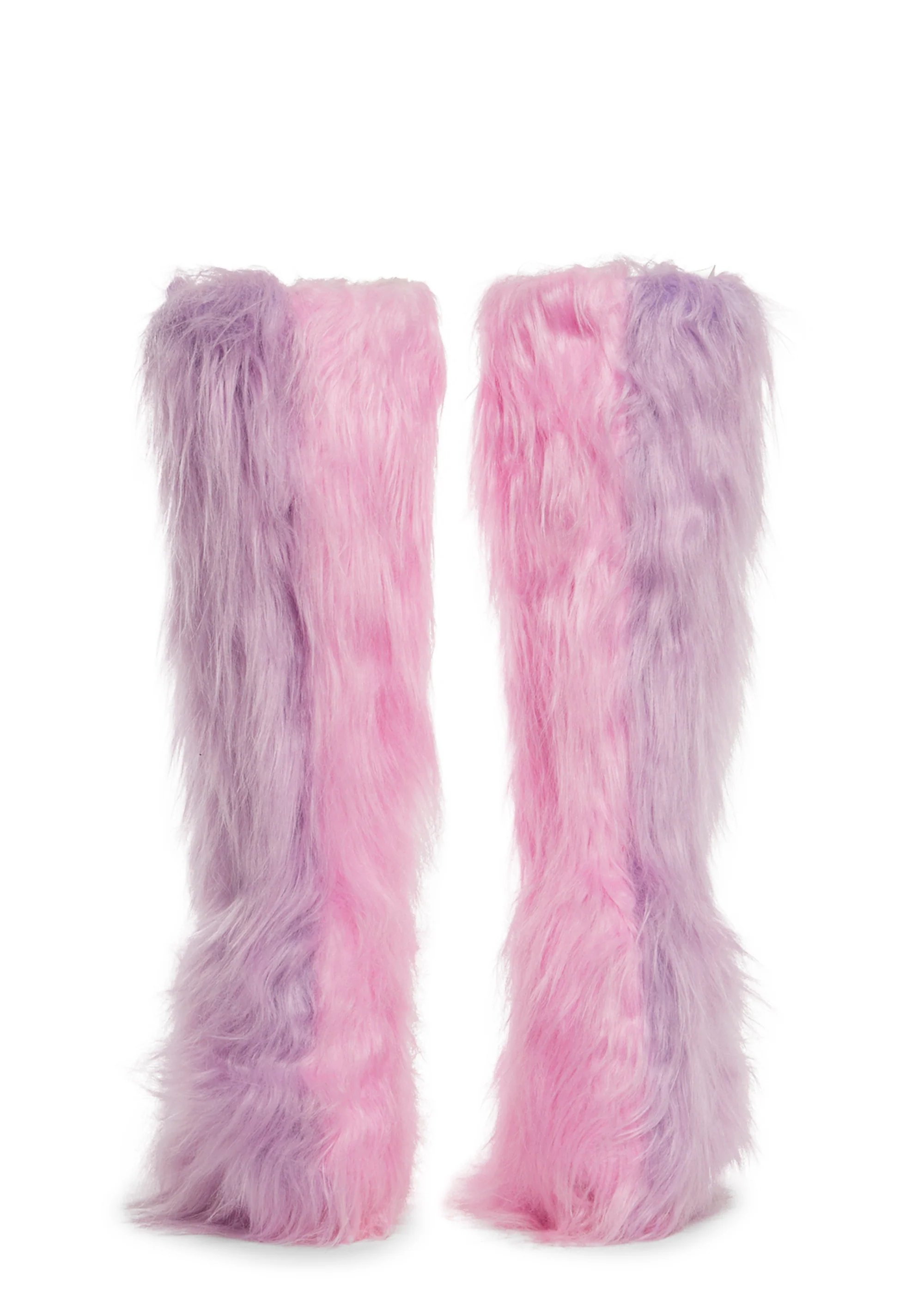 Liquid Rhythm Faux Fur Boots - Pink - Image 4
