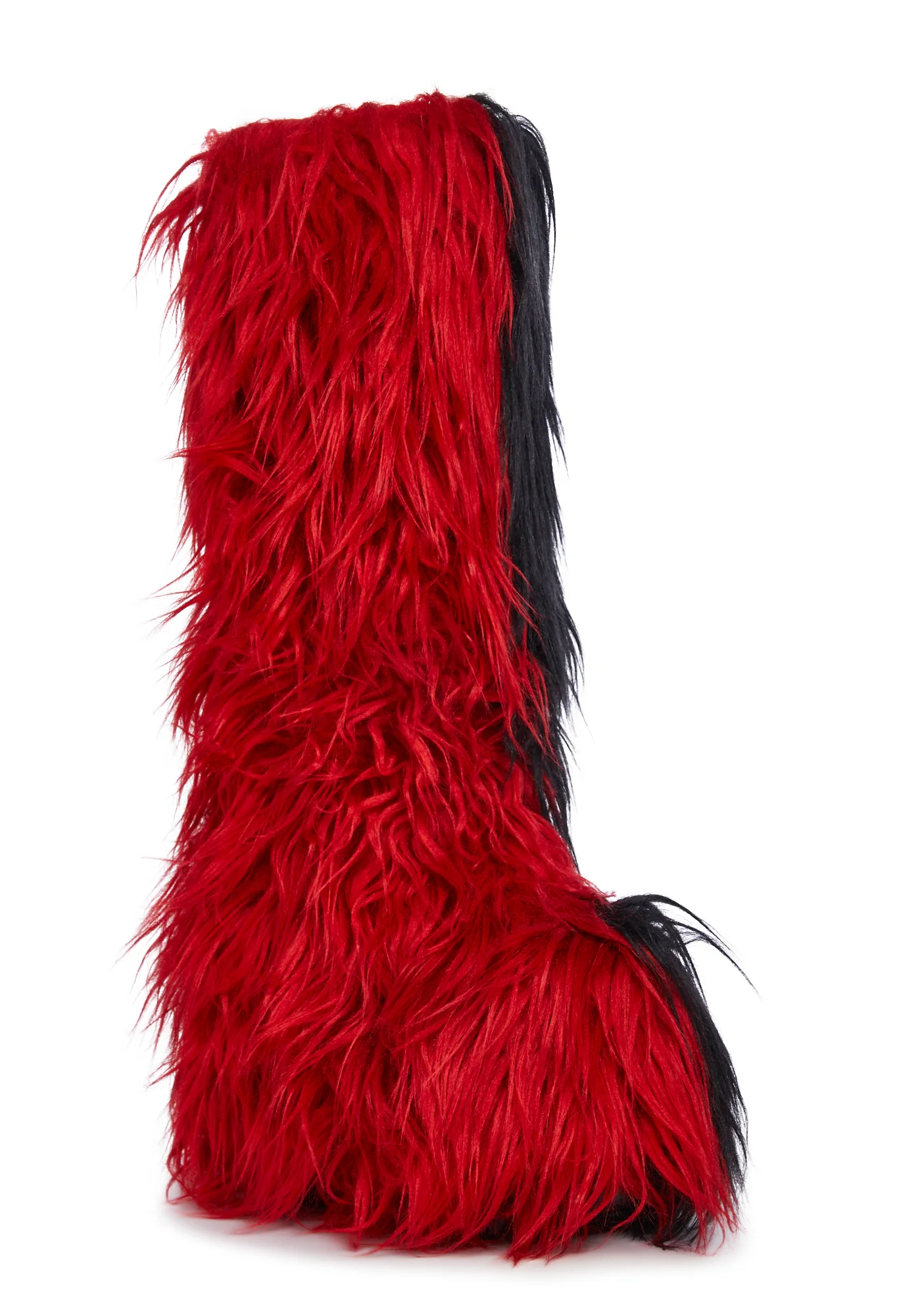 Liquid Rhythm Faux Fur Boots - Red - Image 2