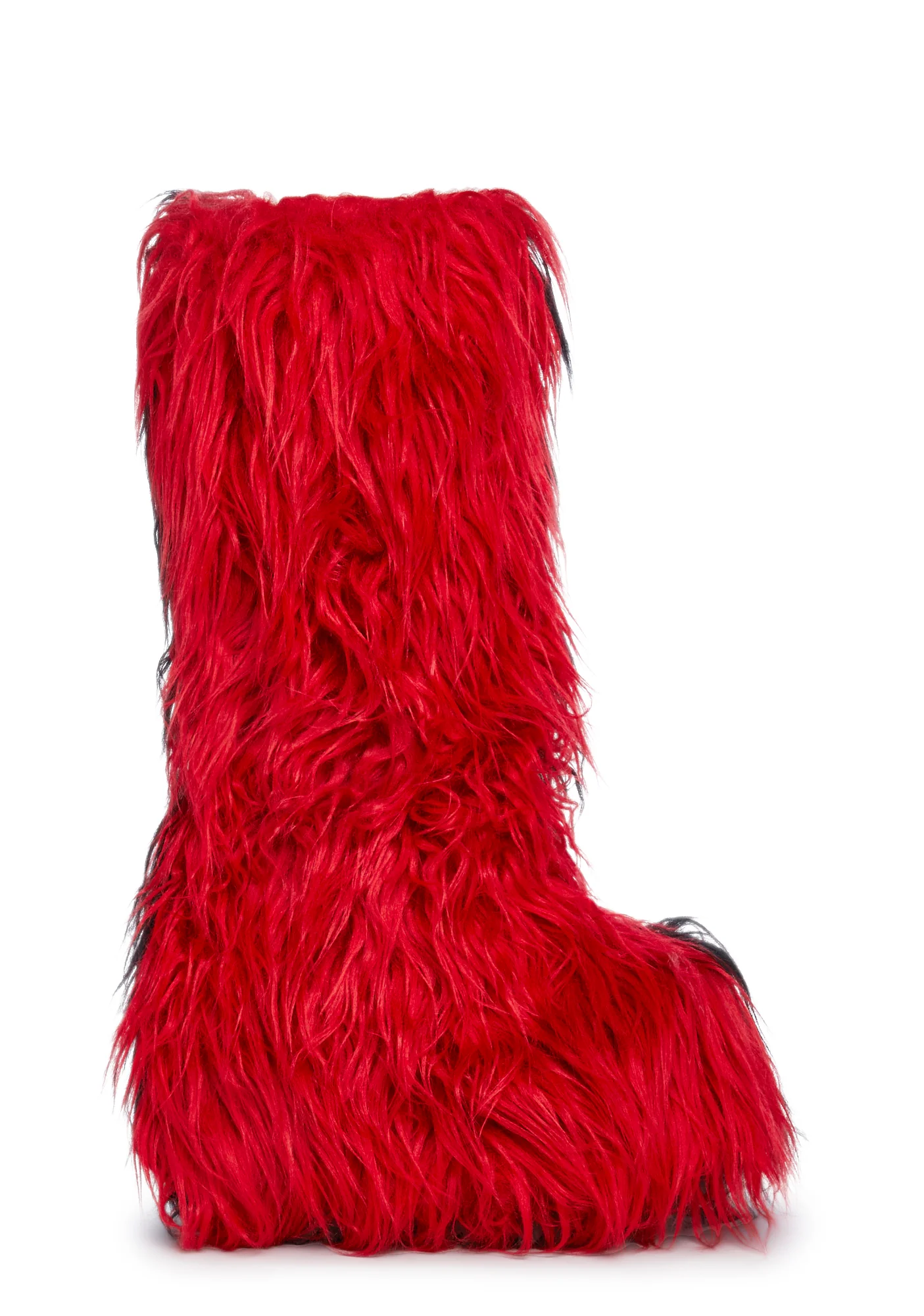 Liquid Rhythm Faux Fur Boots - Red - Image 3
