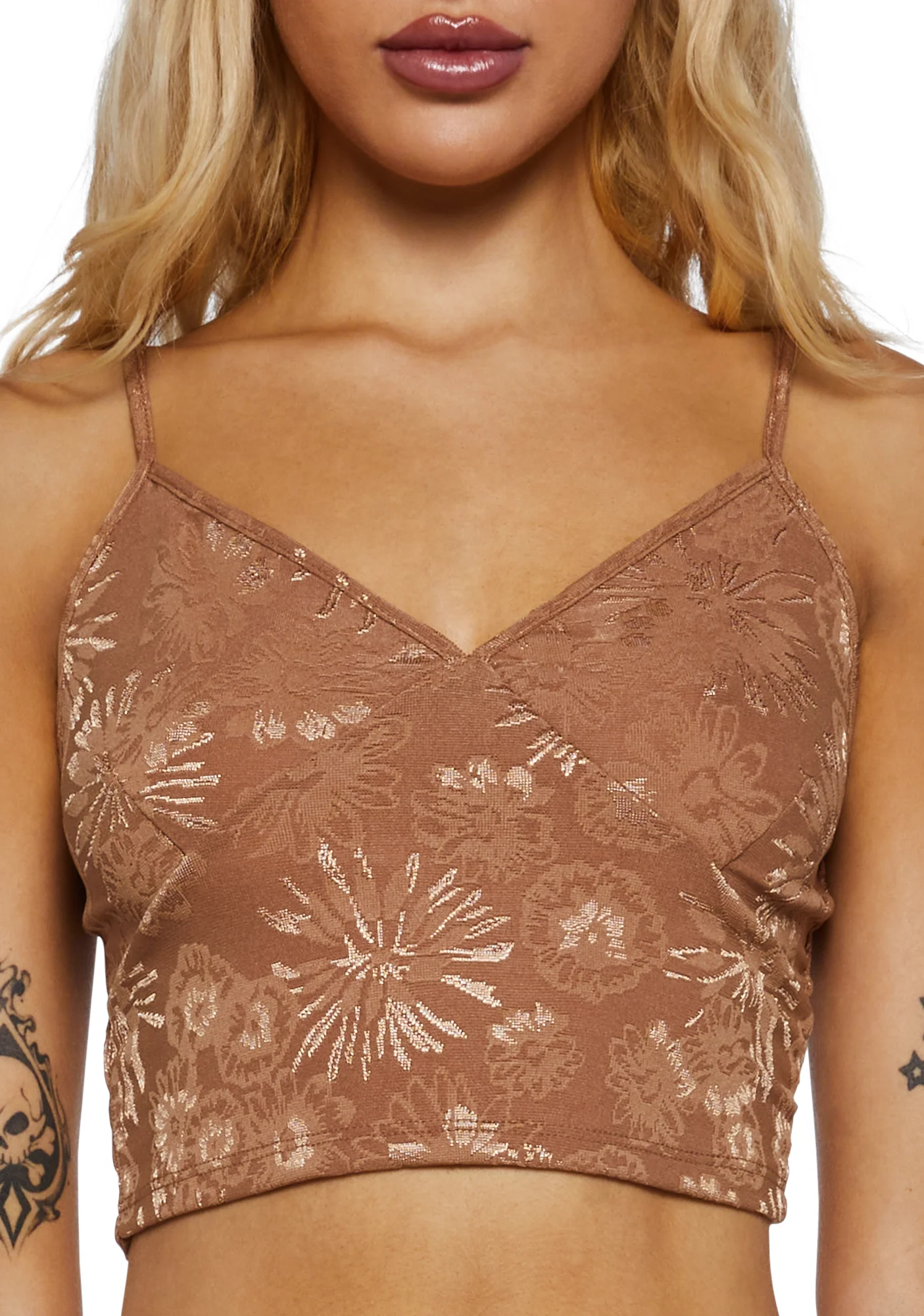 Little Tease Tank Top-Brown - Image 5