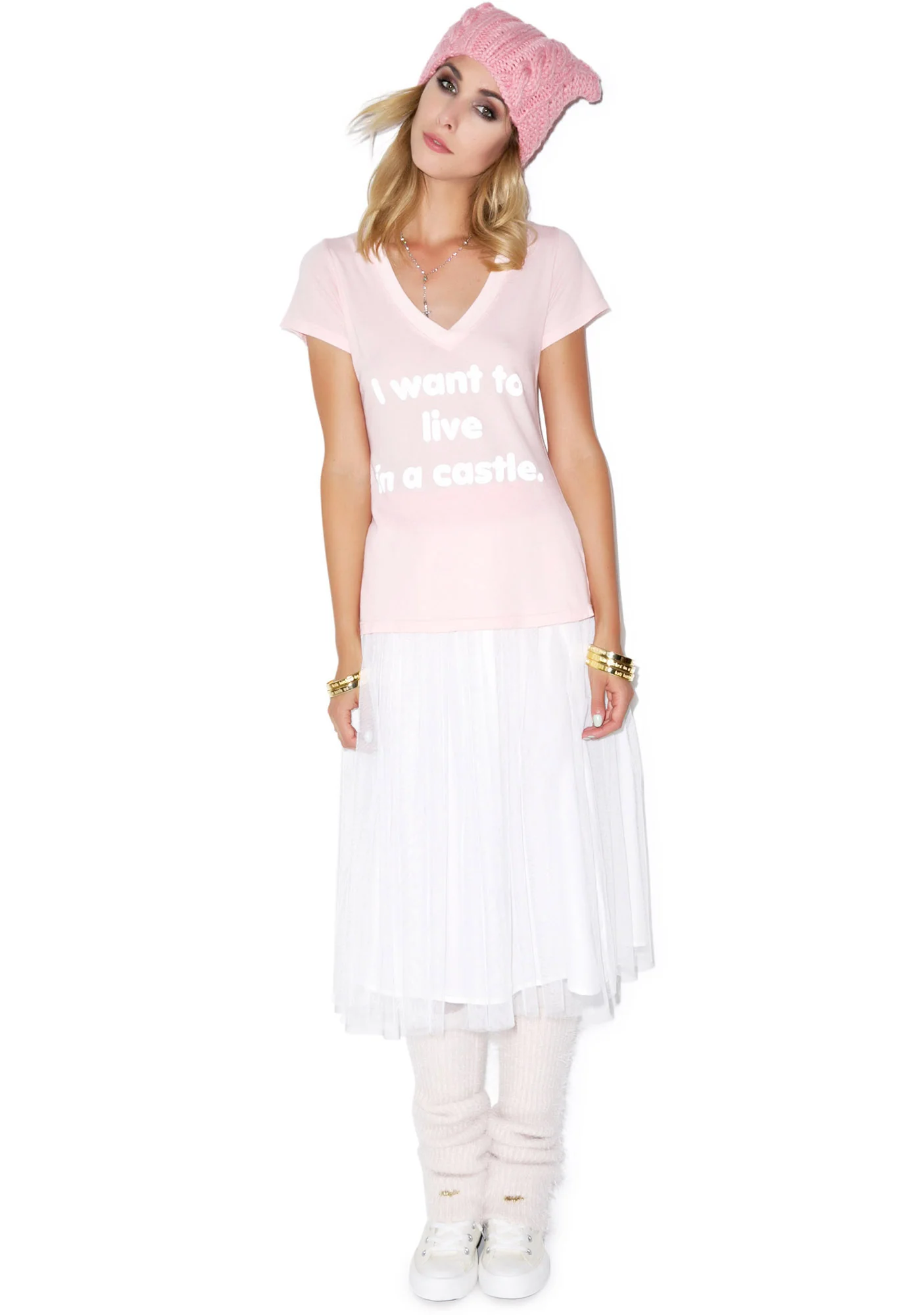 Live In A Castle Classic V-Neck Tee - Image 2