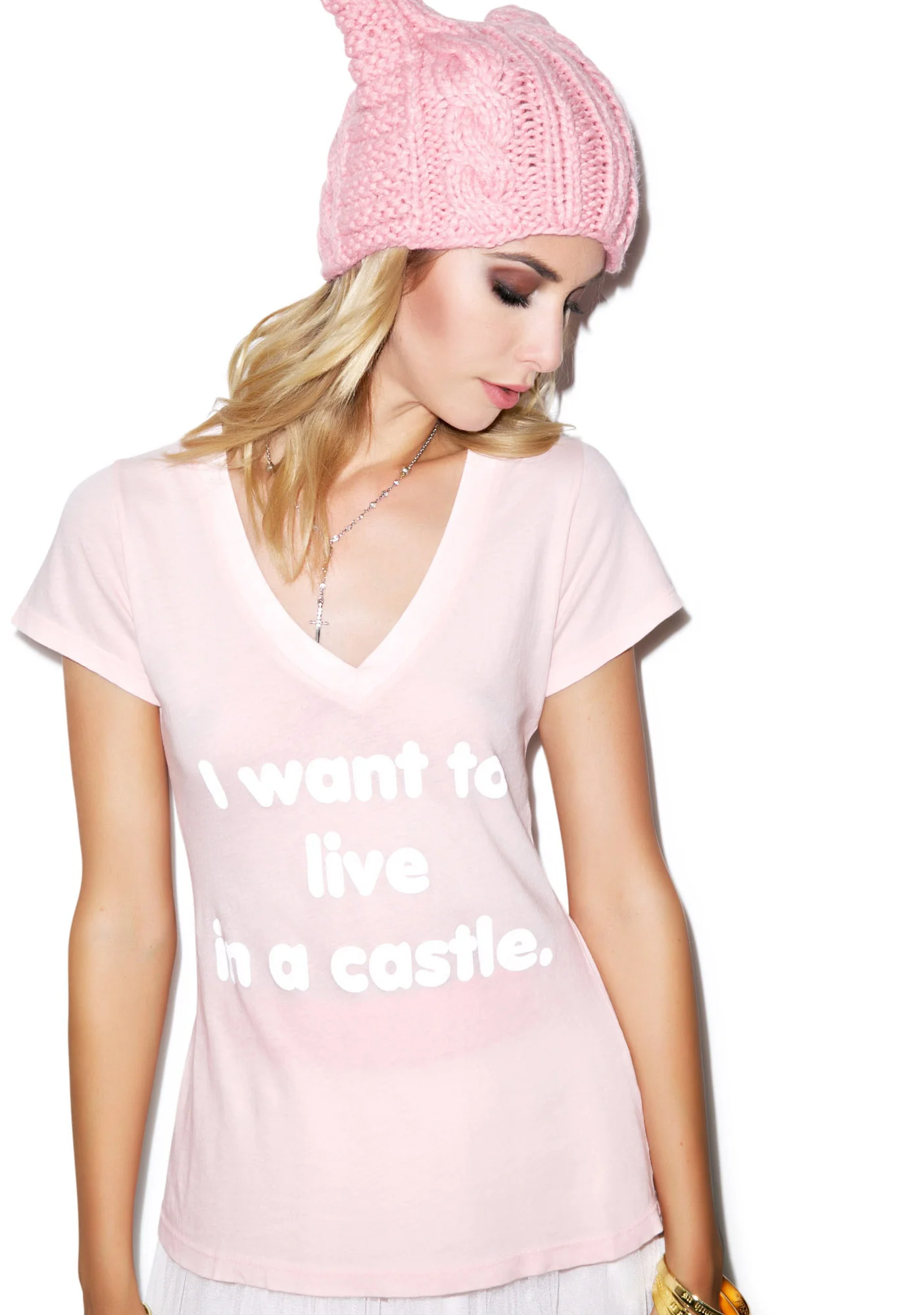 Live In A Castle Classic V-Neck Tee - Image 5