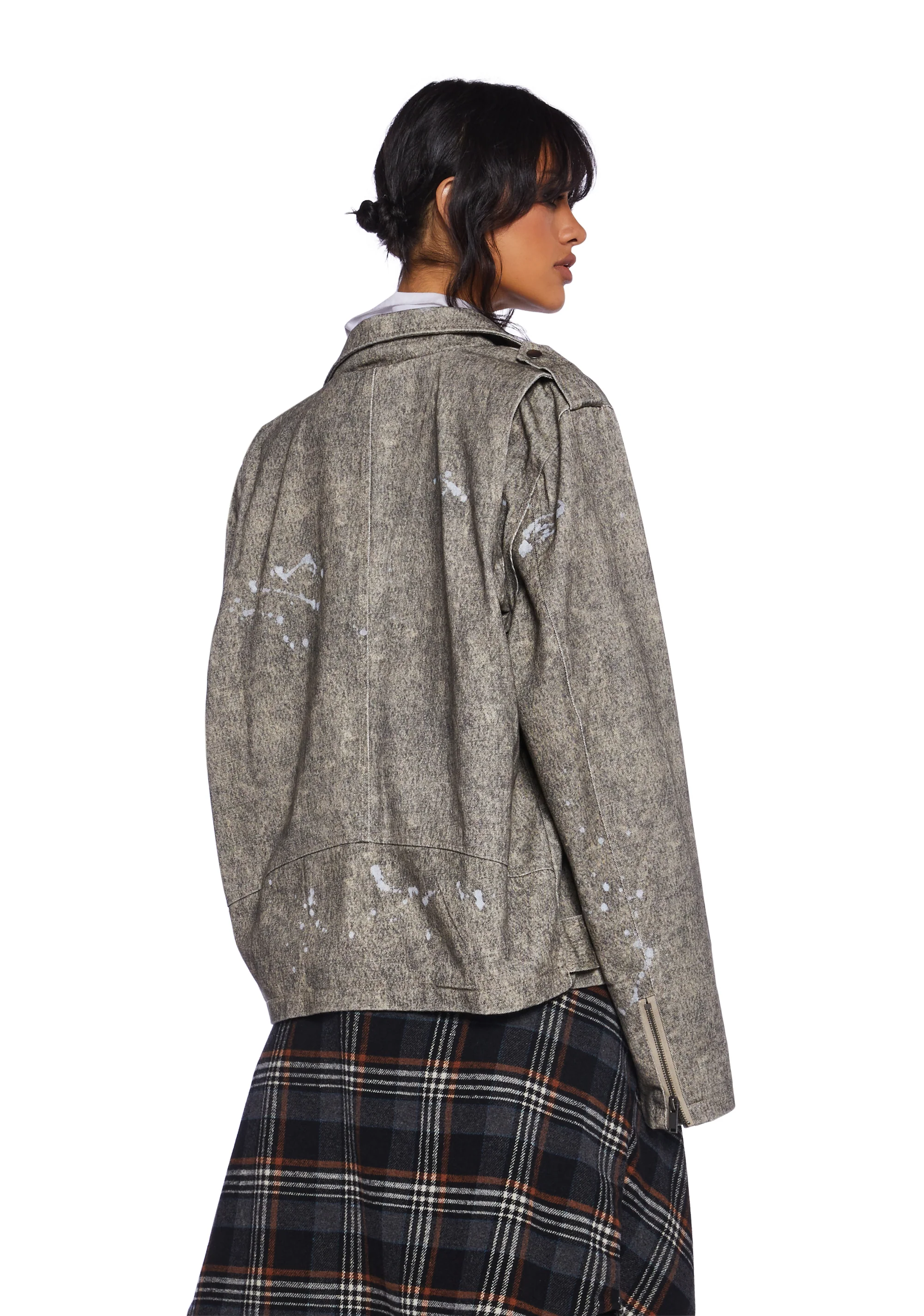 Live Thru This Acid Wash Moto Jacket - Image 4