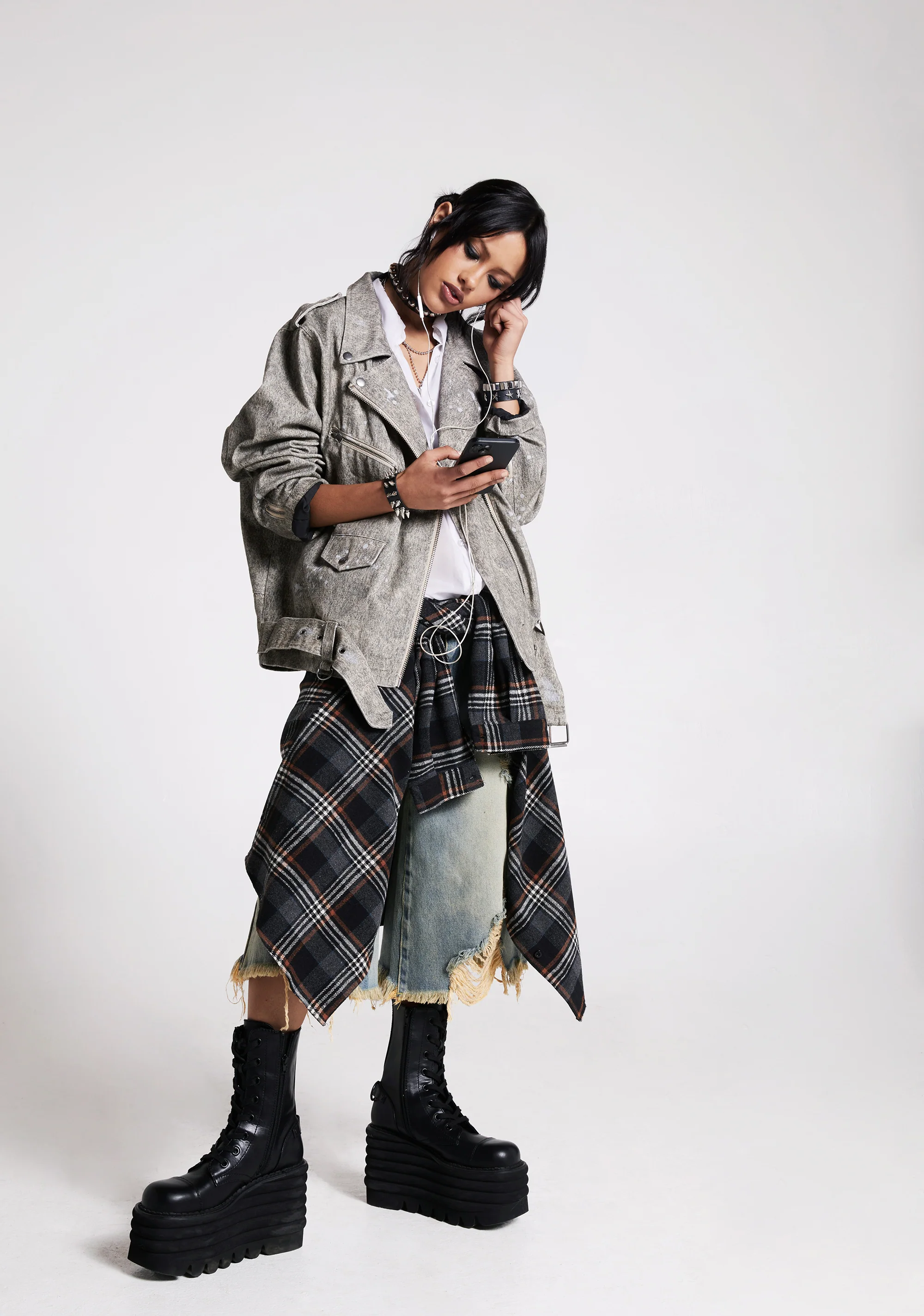 Live Thru This Acid Wash Moto Jacket - Image 6