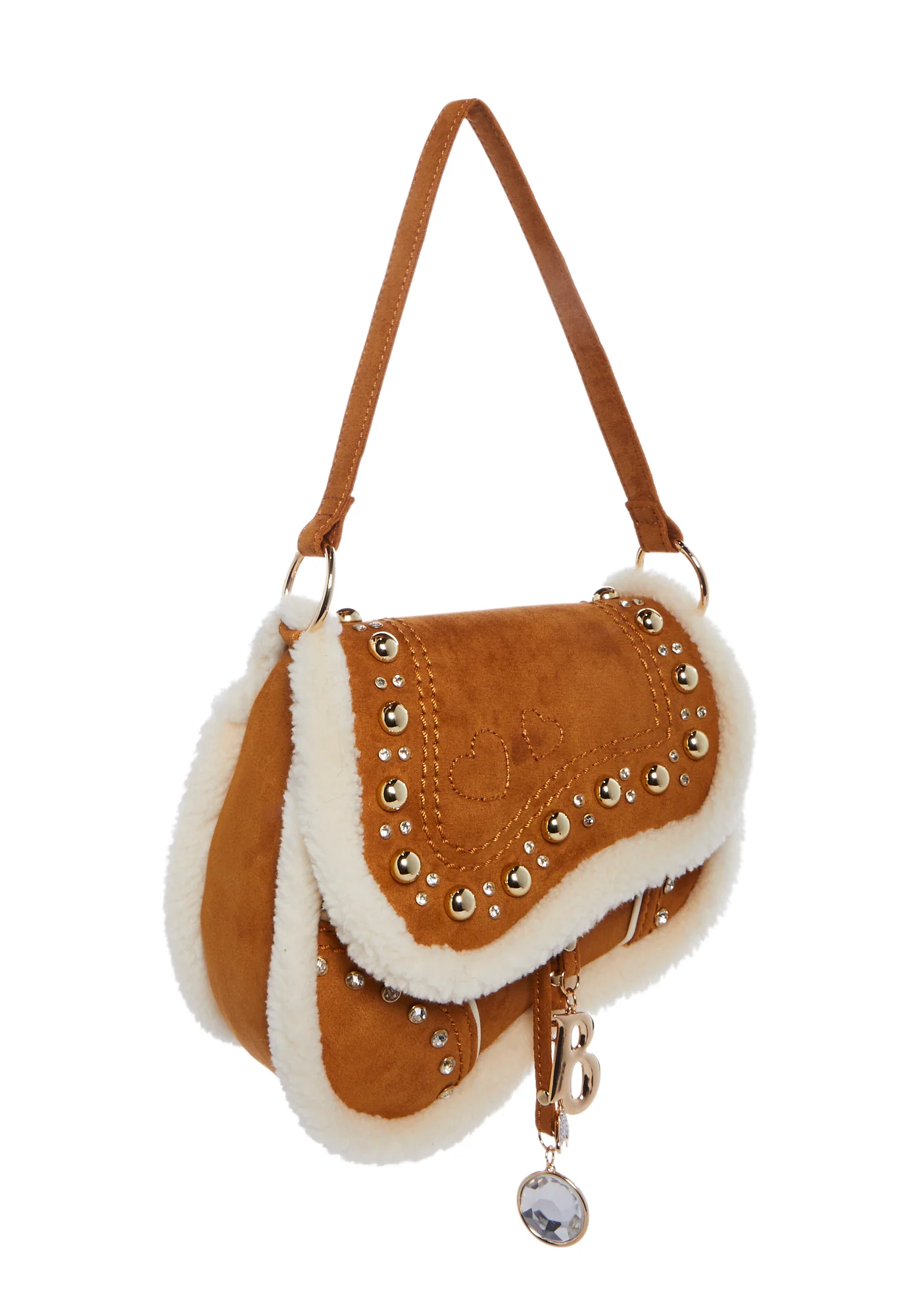 Livin' It Up Studded Saddle Bag - Brown - Image 7