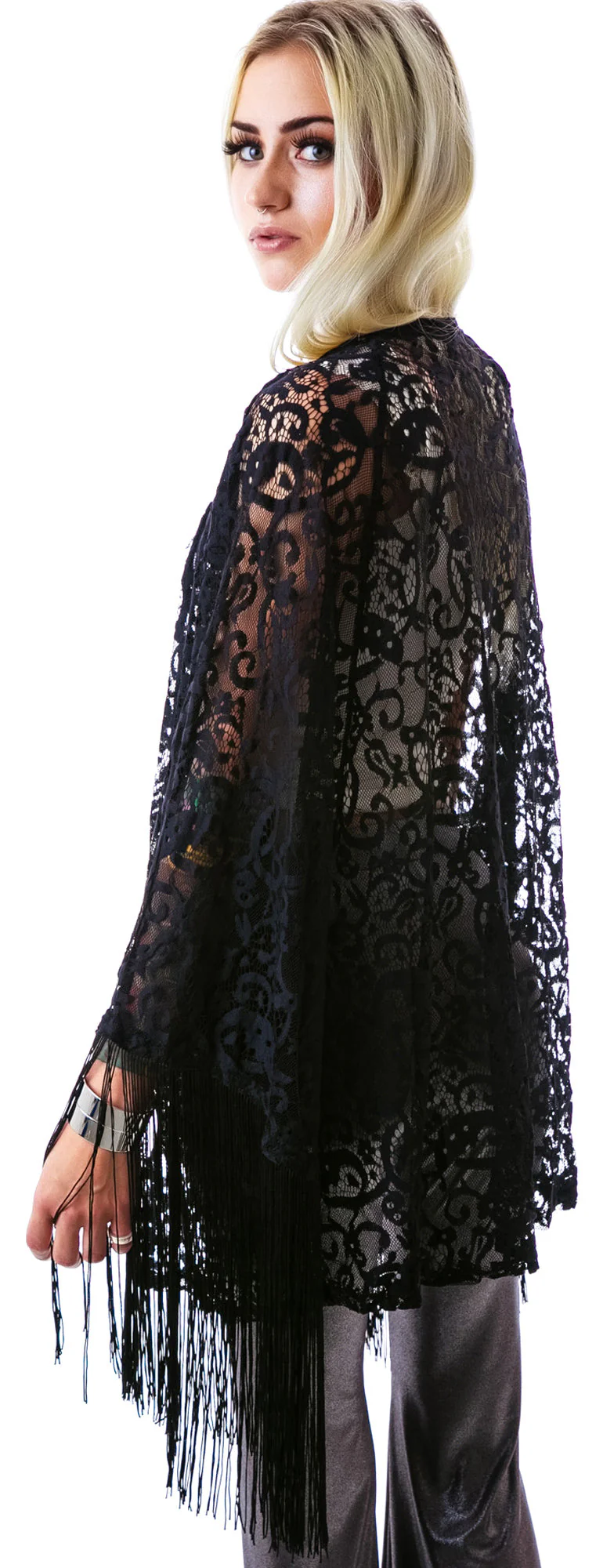 Livin' On The Fringe Kimono - White - Image 12