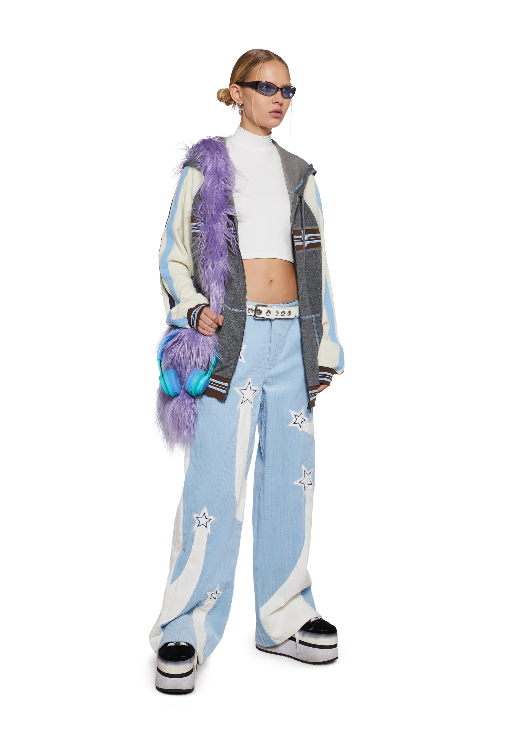 Living The Dream Wide Leg Pants - Blue - Image 2