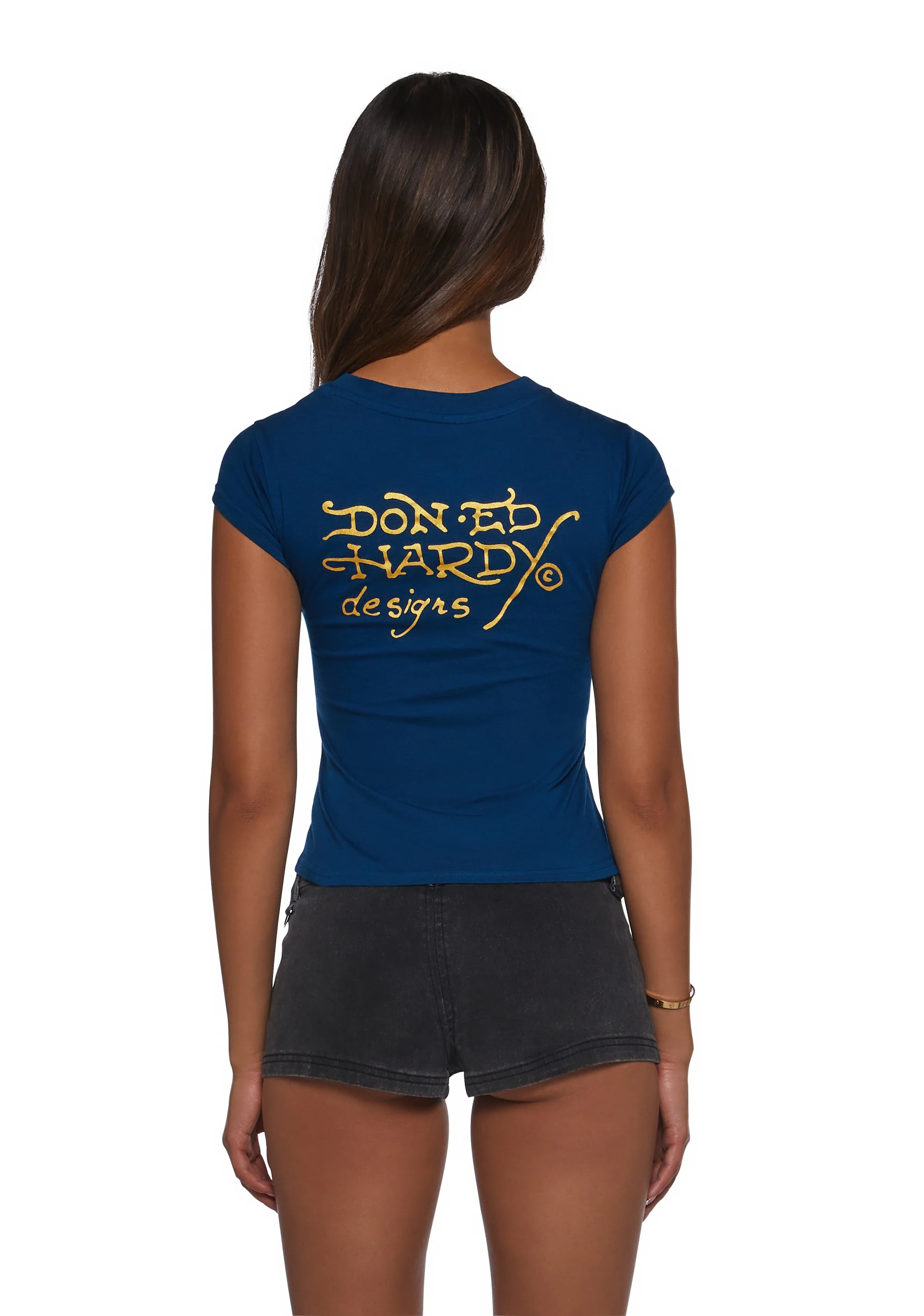 LKS Skull Rhinestone Cap Sleeve Tee - Image 5