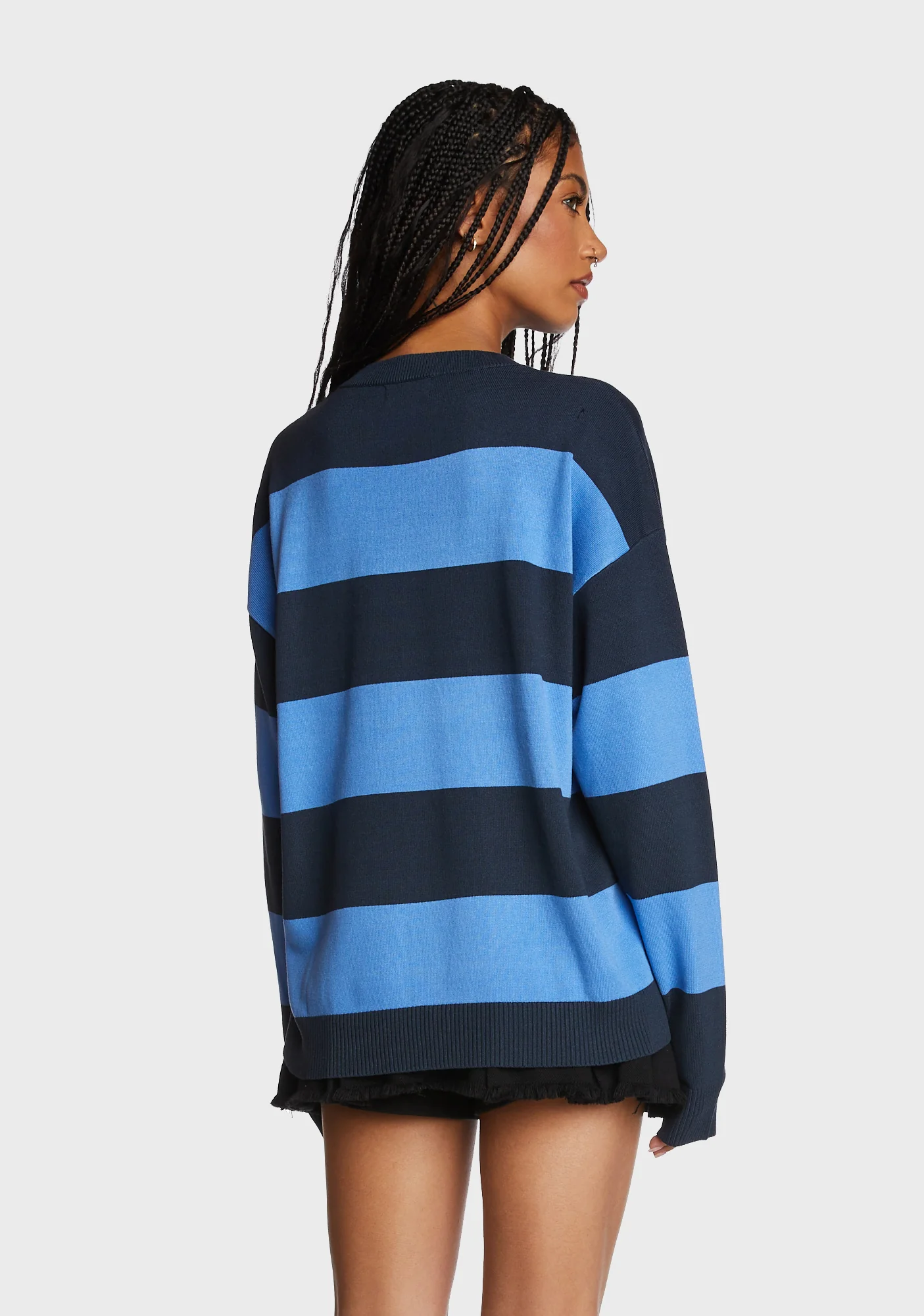 Logan Light Knit Oversized Sweater - Blue - Image 4