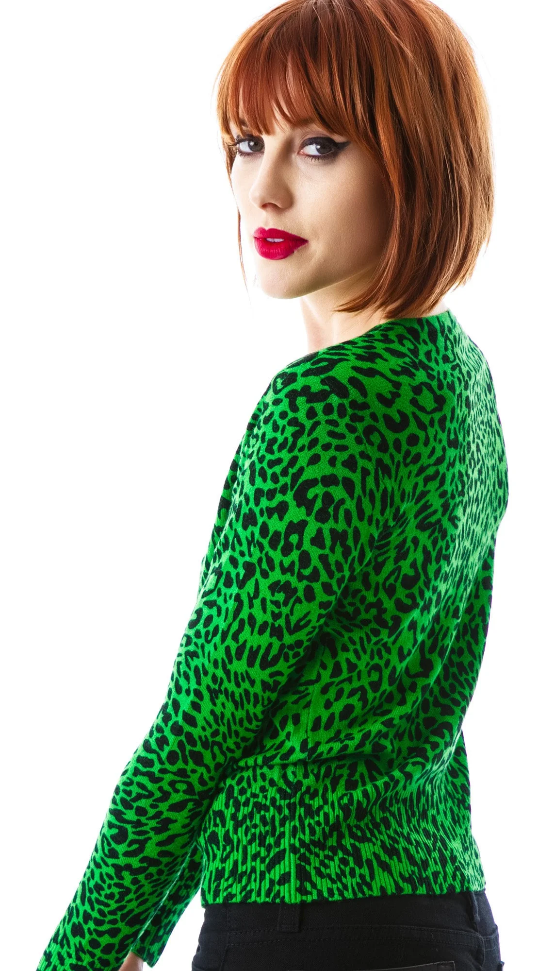 Lola Leopard Cardigan - Green - Image 5